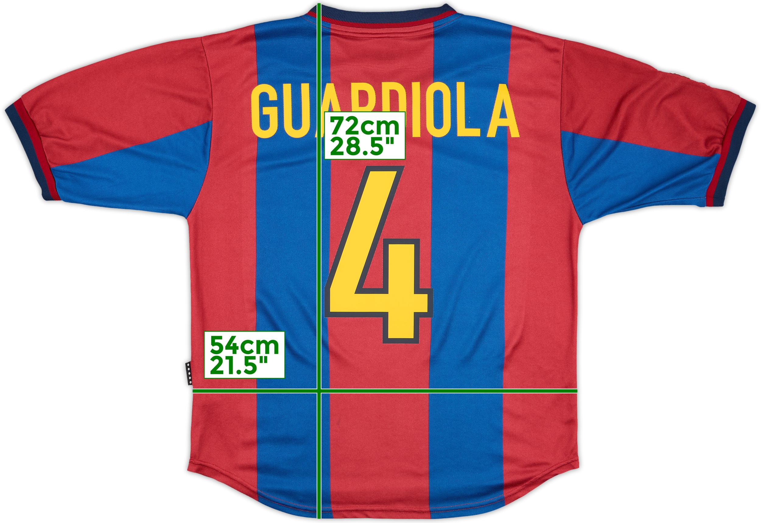 スペイン代表 GUARDIOLA 4番 ジャージ 1998-00 Barcelona Home Shirt Guardiola #4 - 8/10 - (M)