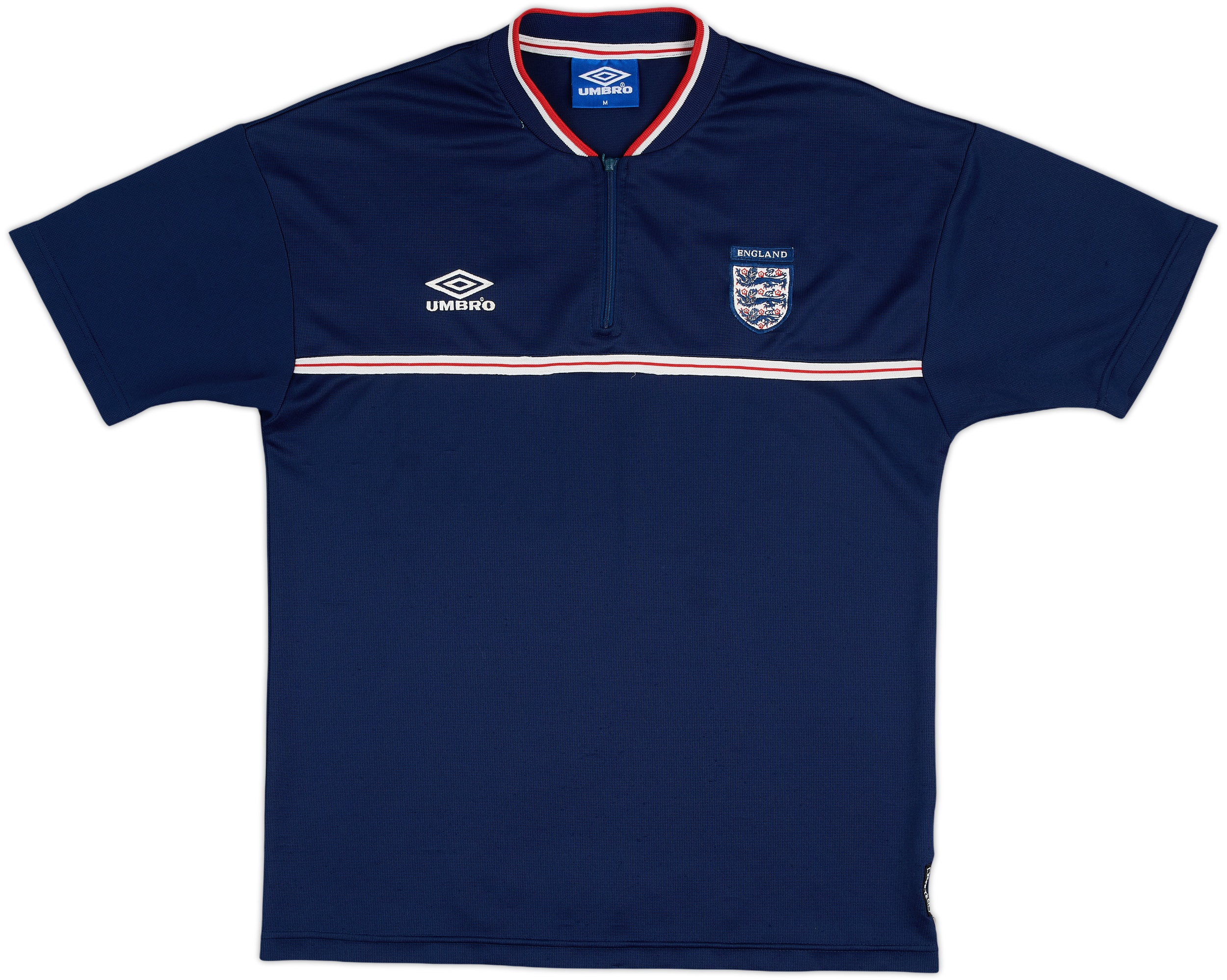 1998-00 England Umbro 1/4 Zip Polo Shirt - 7/10 - (M)