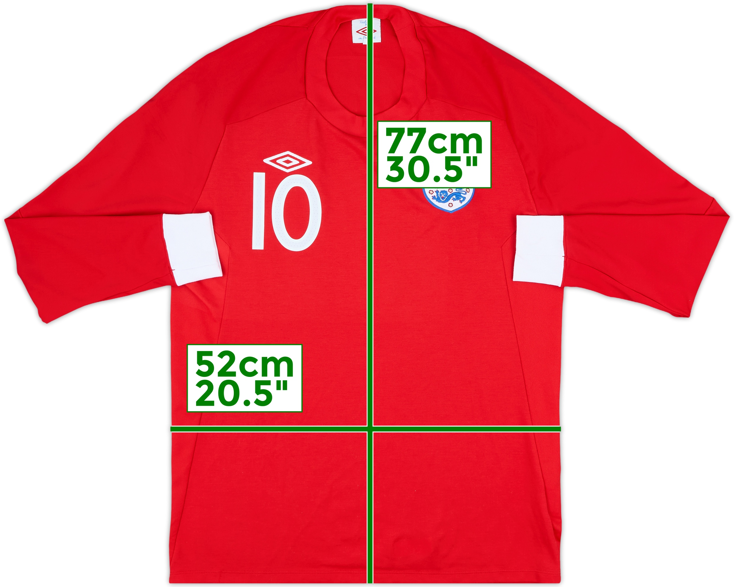 イングランド代表 Rooney シャツ 2010-11 England Away L/S Shirt #10 (Rooney) - 9/10 - (L)