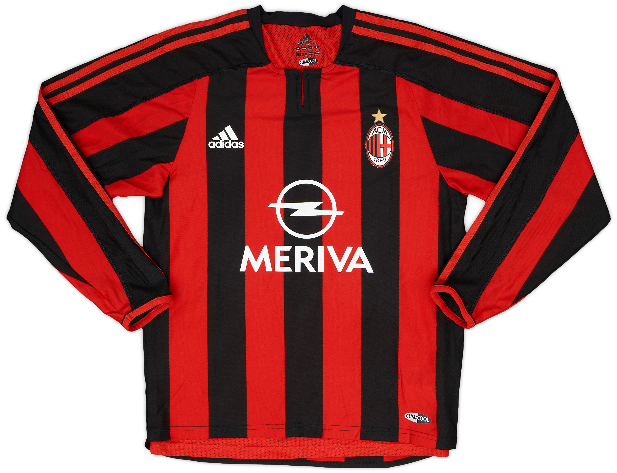 美品　 AC Milan 長袖ユニフォーム2003/04CL 2XO 美品 AC Milan 長袖ユニフォーム2003/04CL 2XO サッカー・フットサル