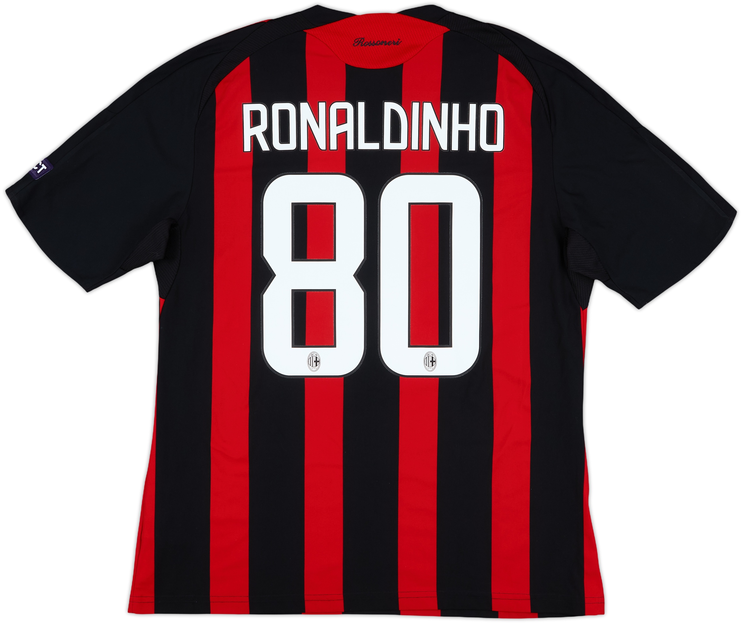 2008-09 AC Milan Home Shirt Ronaldinho #80 - 8/10 - (L)