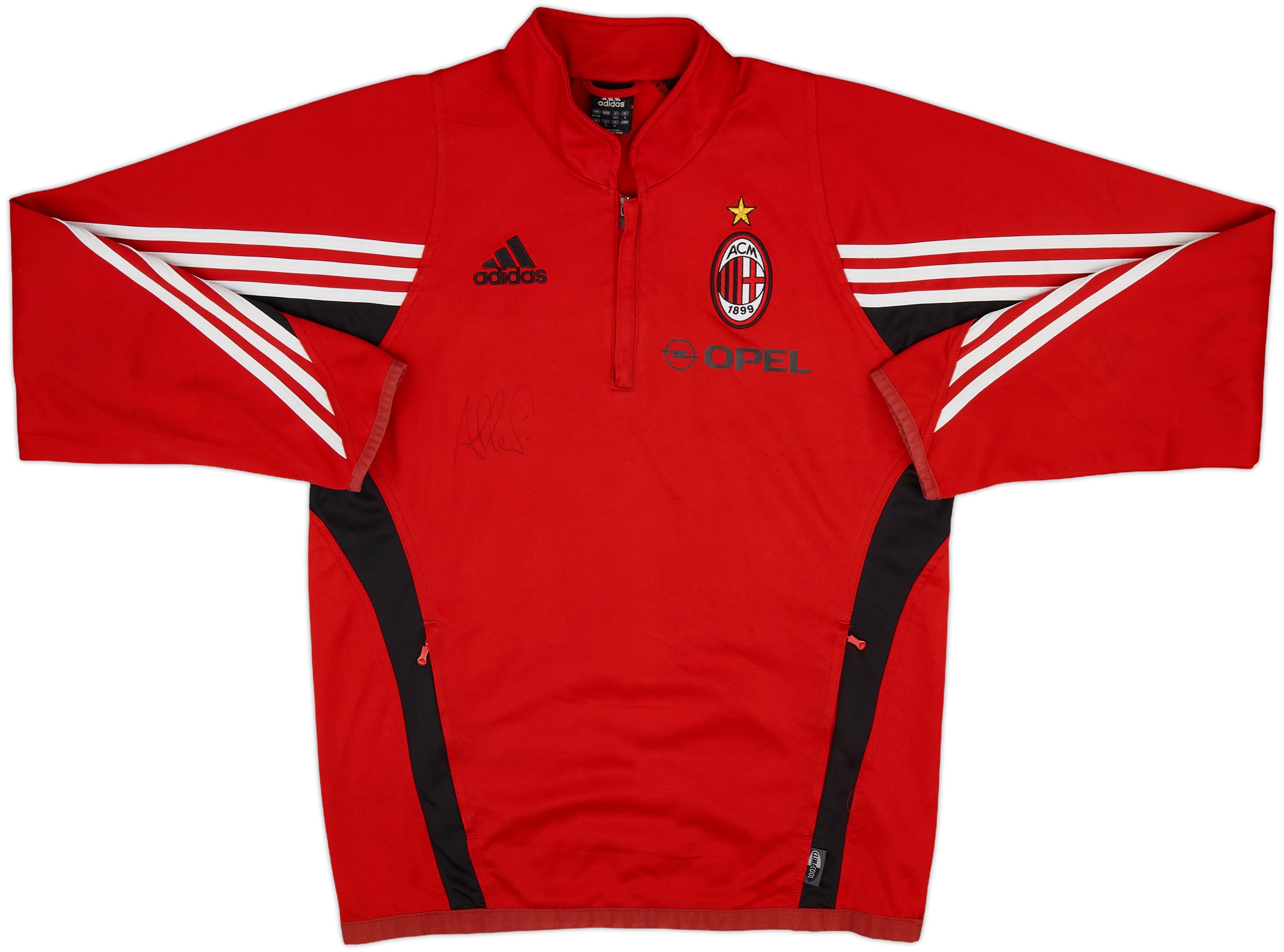 2003-04 AC Milan Signed adidas 1/4 Zip Sweat Top - 6/10 - (S)