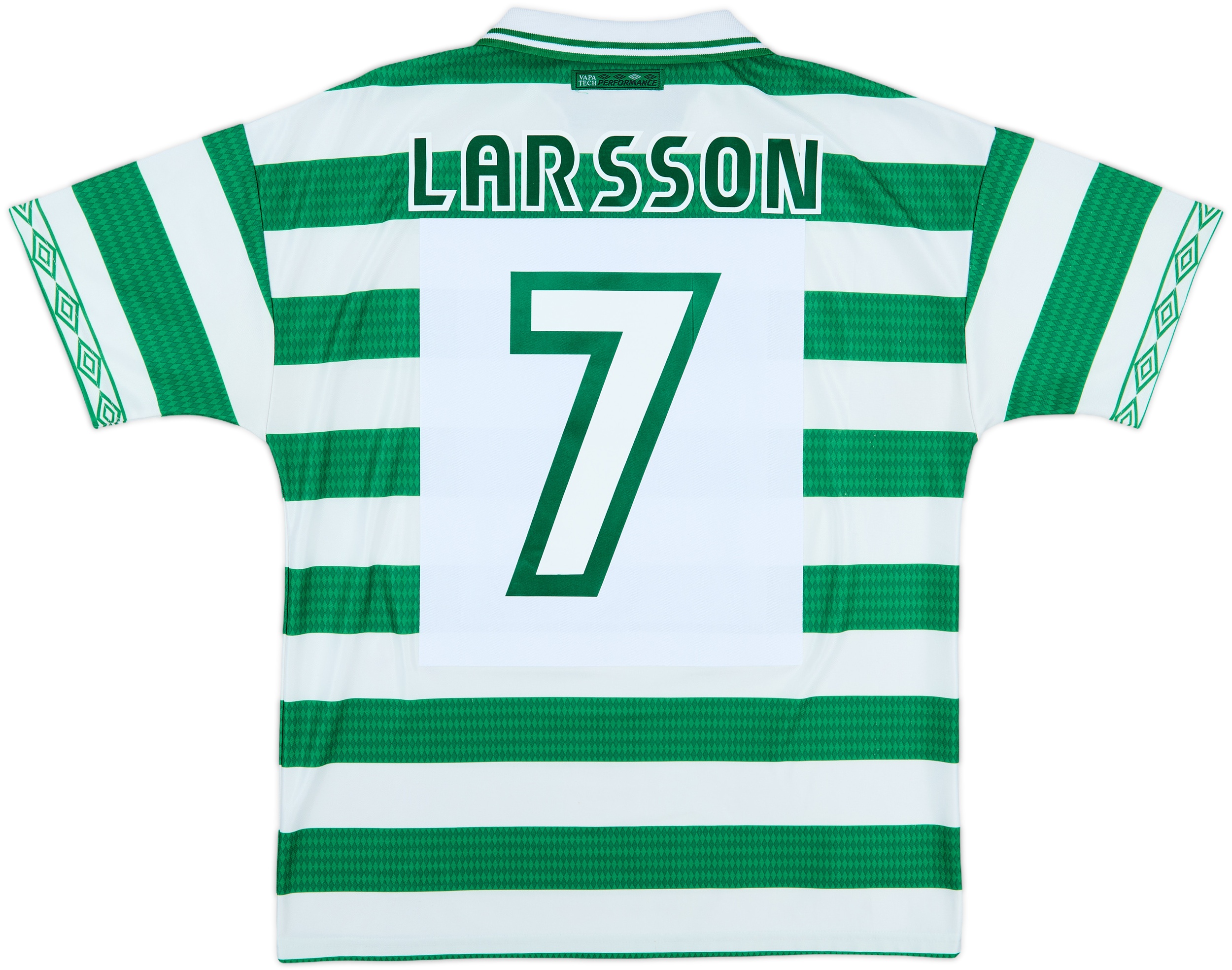 ウェア Celtic 1998/99  Uniform #7 LARSSON 1997-99 Celtic Home Shirt Larsson #7 - 8/10 - (L)