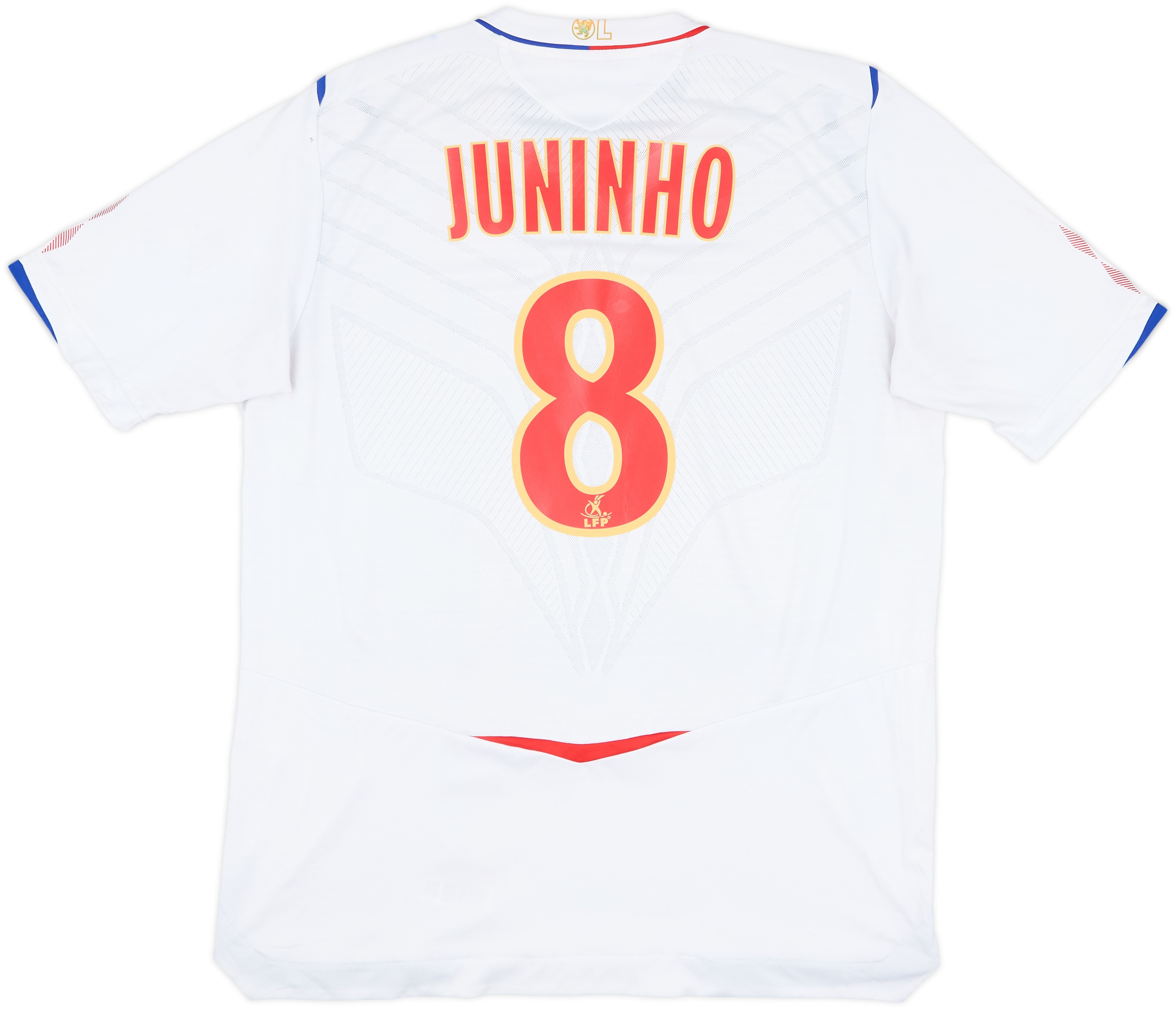 オリンピック・リヨン JUNINHO 8 ユニフォーム 2008-09 Lyon Home Shirt Juninho #8 - 7/10 - (L)