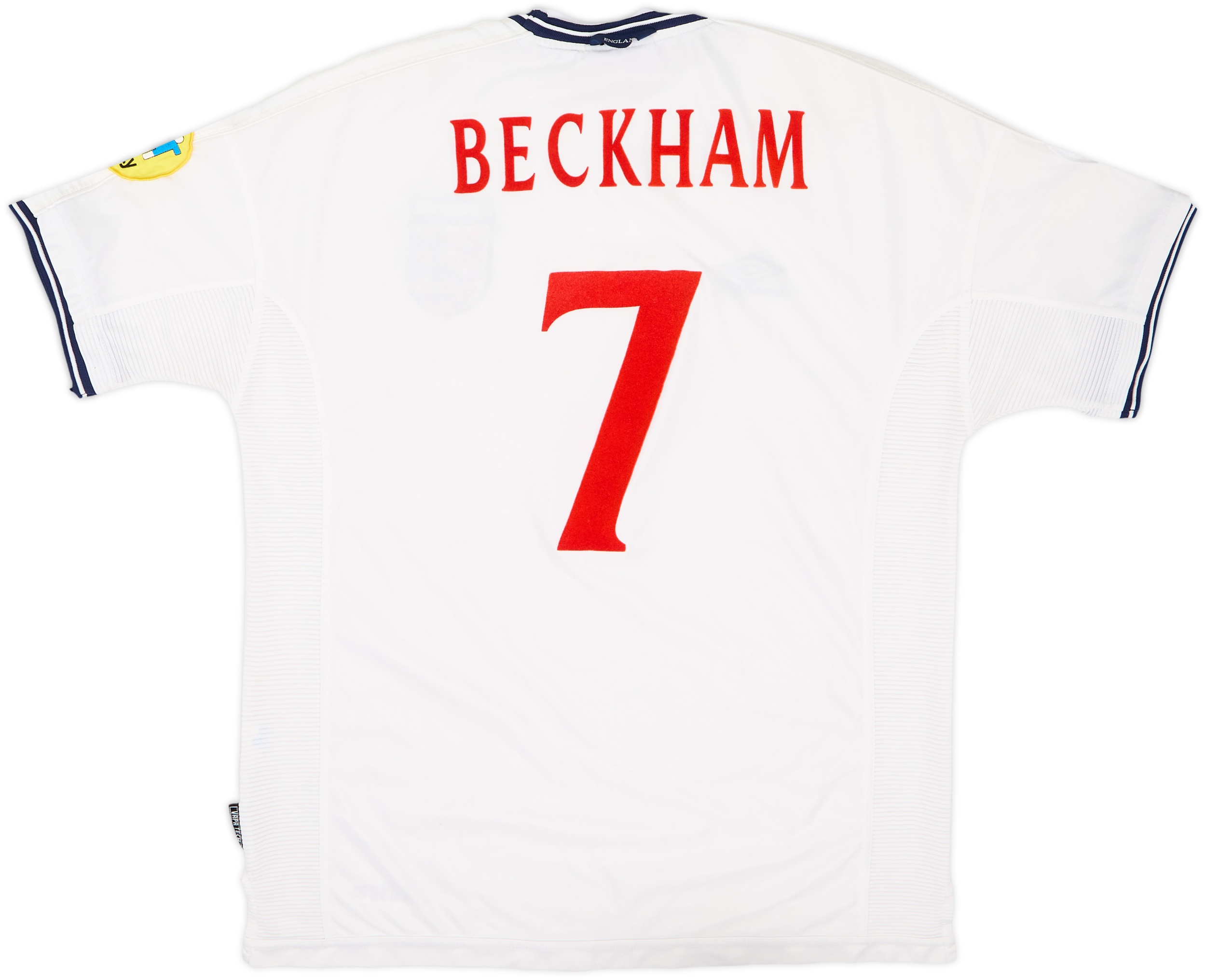 1999-01 England Home Shirt Beckham #7 - 8/10 - (XL)