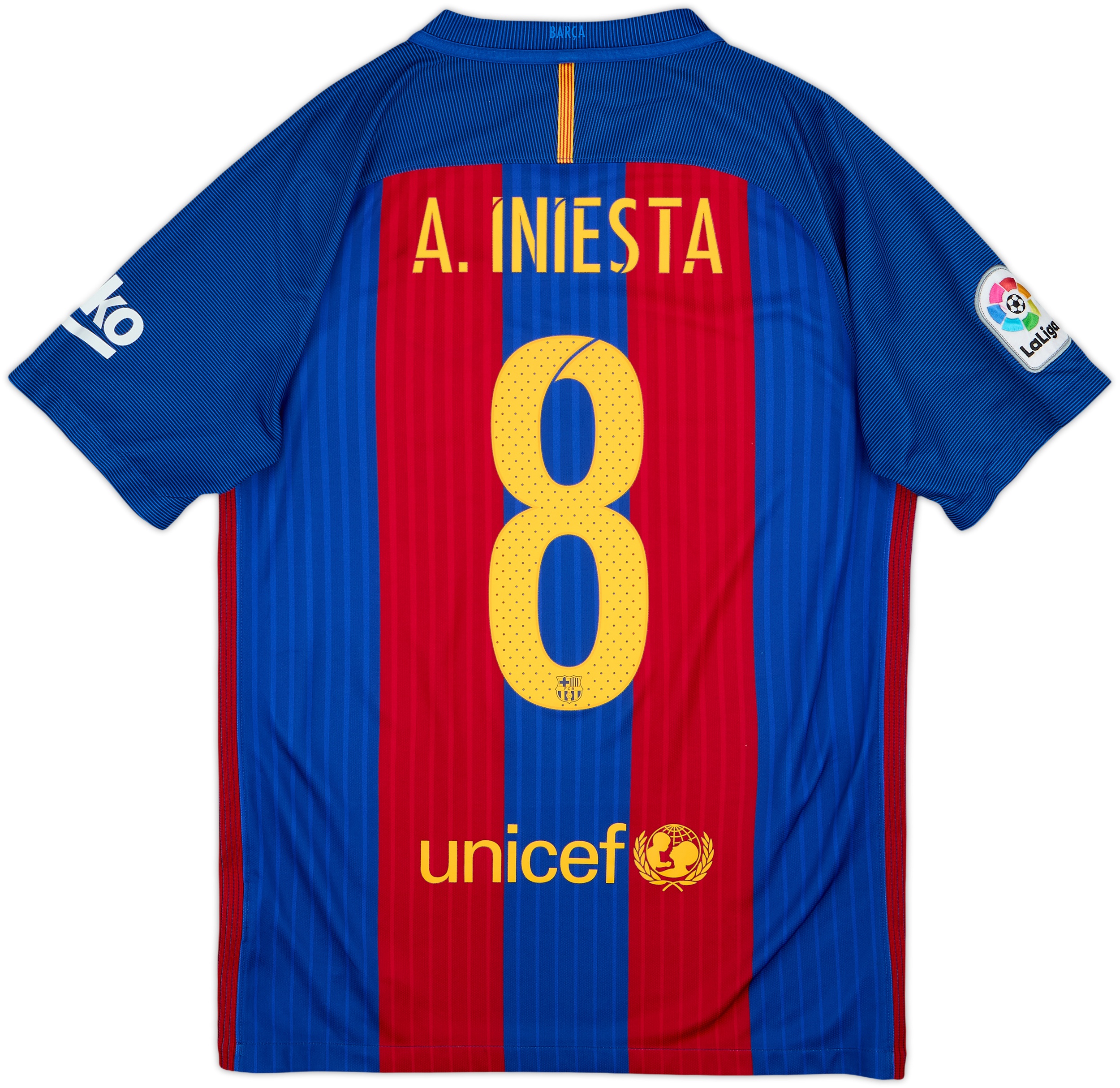 2016-17 Barcelona Home Shirt A.Iniesta #8 - 10/10 - (S)