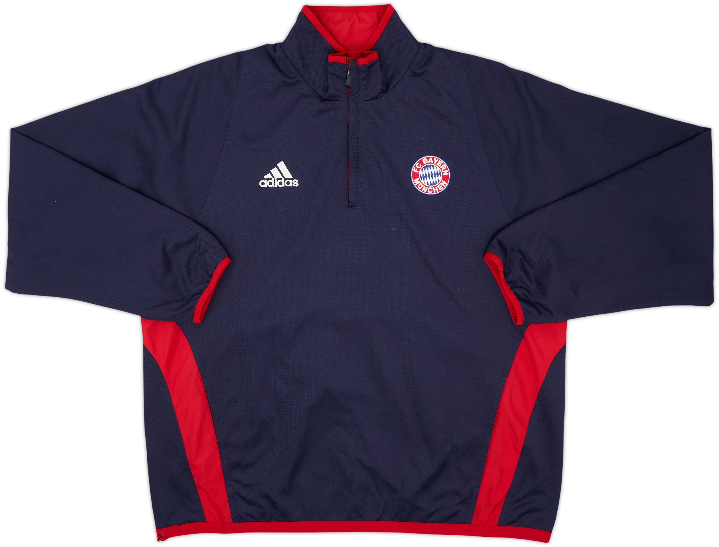 2003-04 Bayern Munich Player Issue adidas Reversible 1/4 Zip Drill