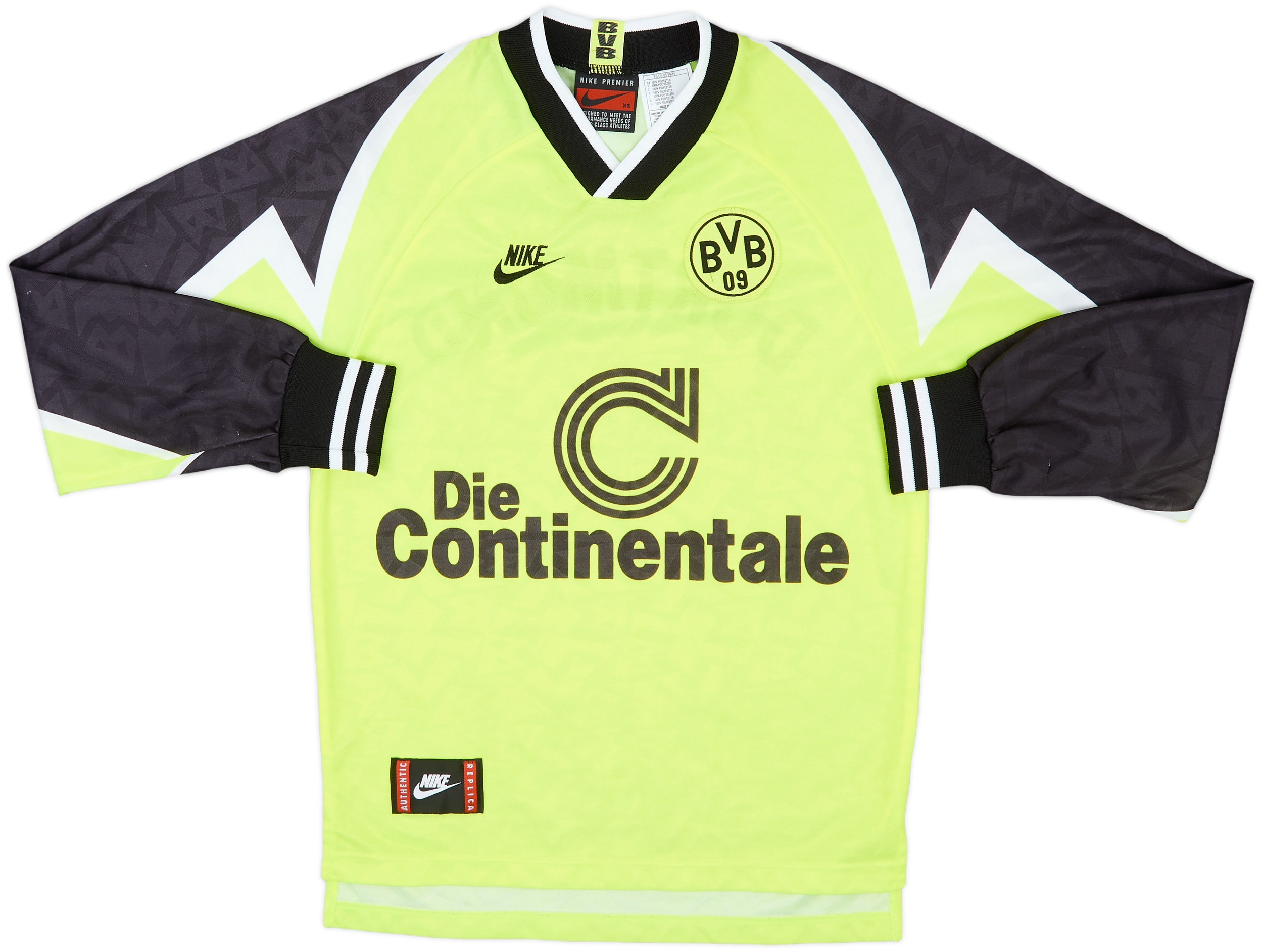1995-96 Borussia Dortmund Home L/S Shirt - 8/10 - (XS)