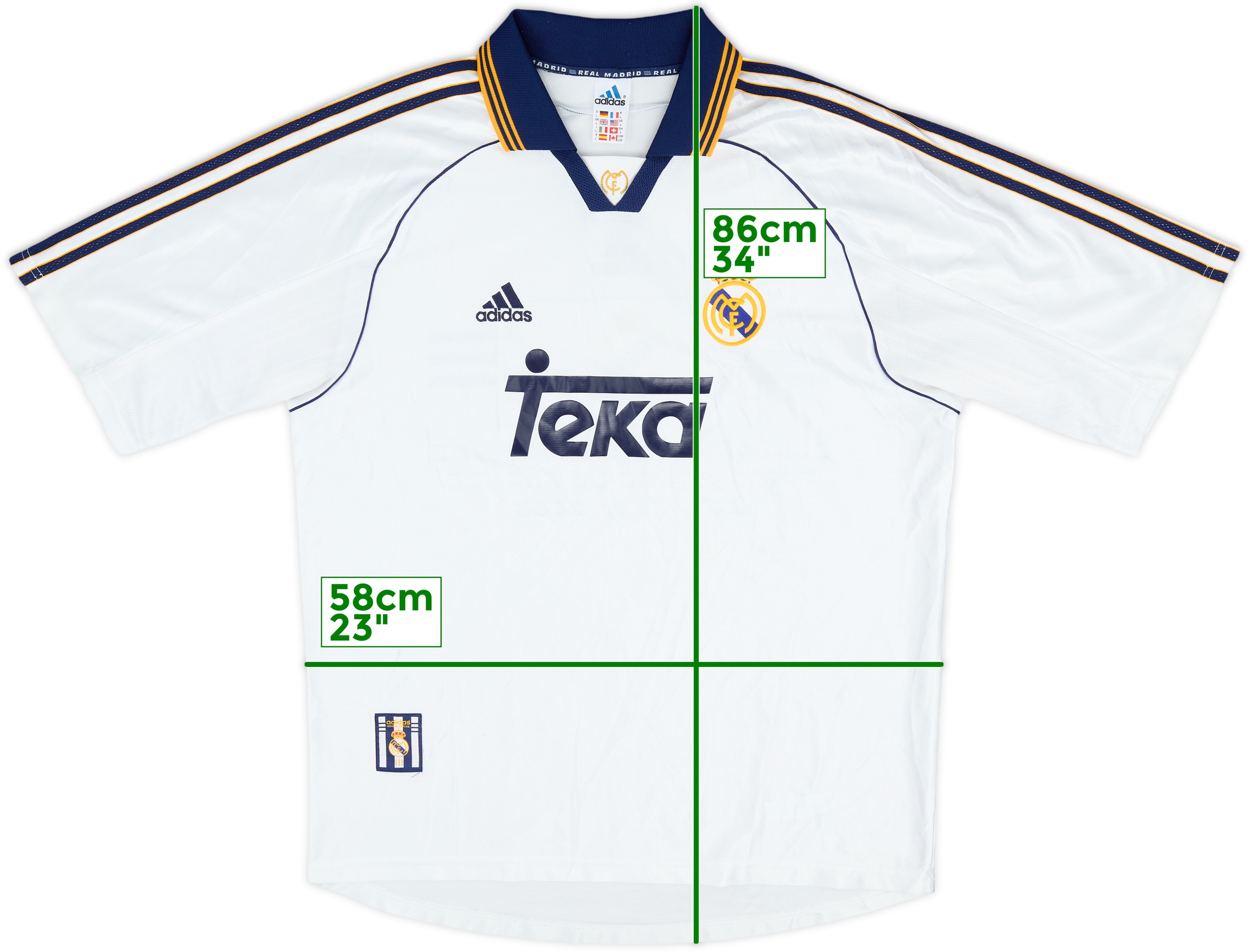 本店は 'Champions Madrid Real 1998-00 of 7/10 - Shirt Home Europe' ウェア