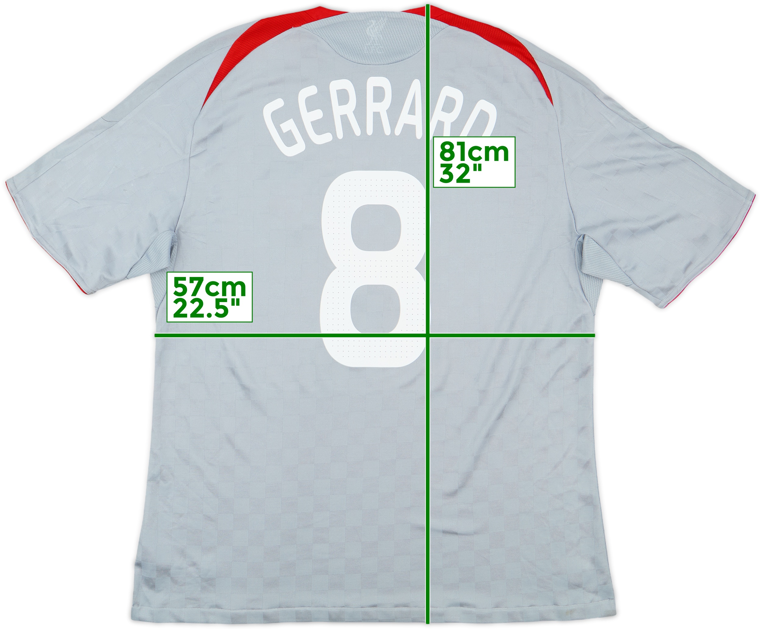 2008-09 Liverpool Away Shirt Gerrard #8 - 6/10 - (XL)
