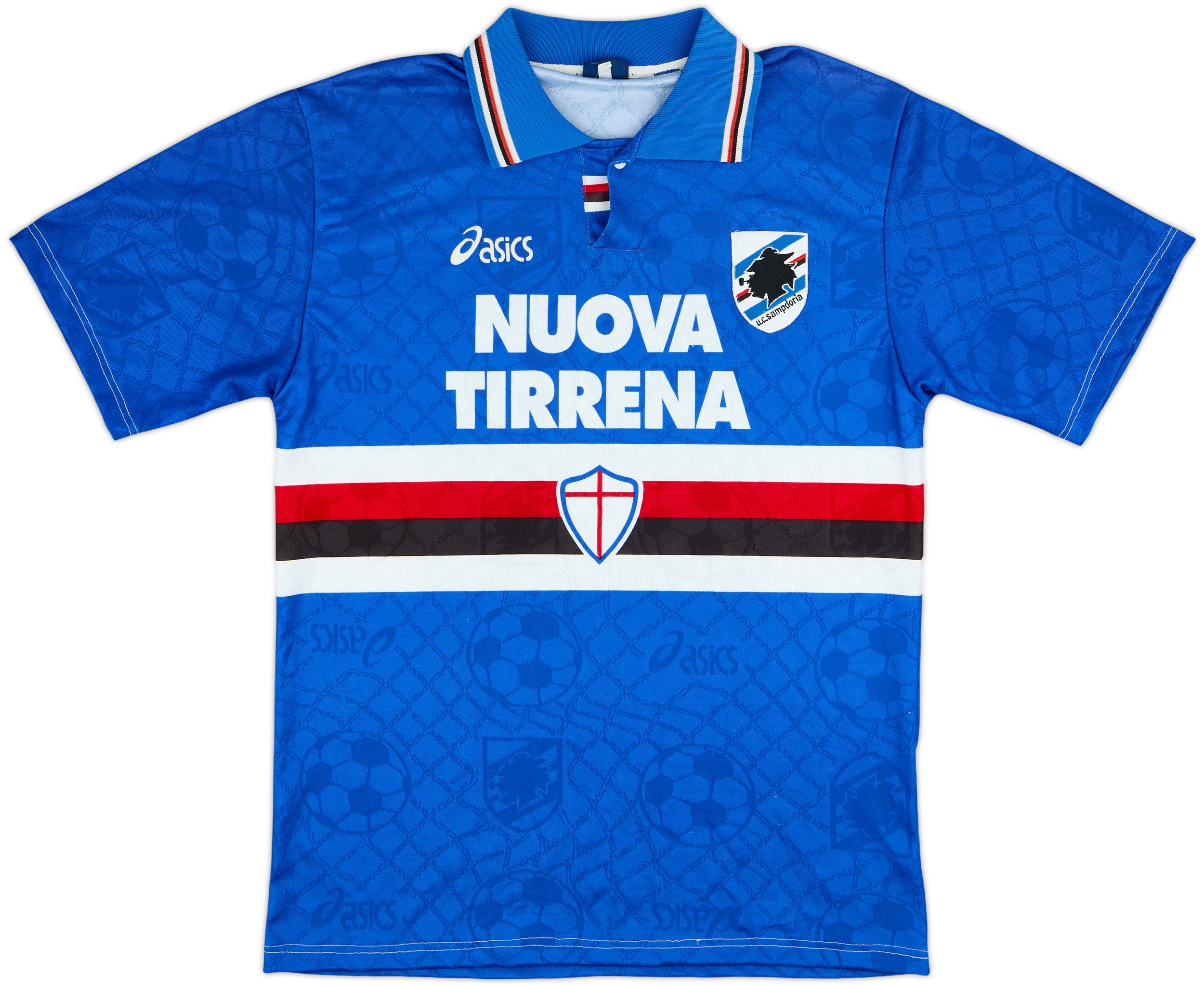サンプドリア asics 1995-1996 ユニフォーム 1995-96 Sampdoria Home Shirt - 9/10 - (M)