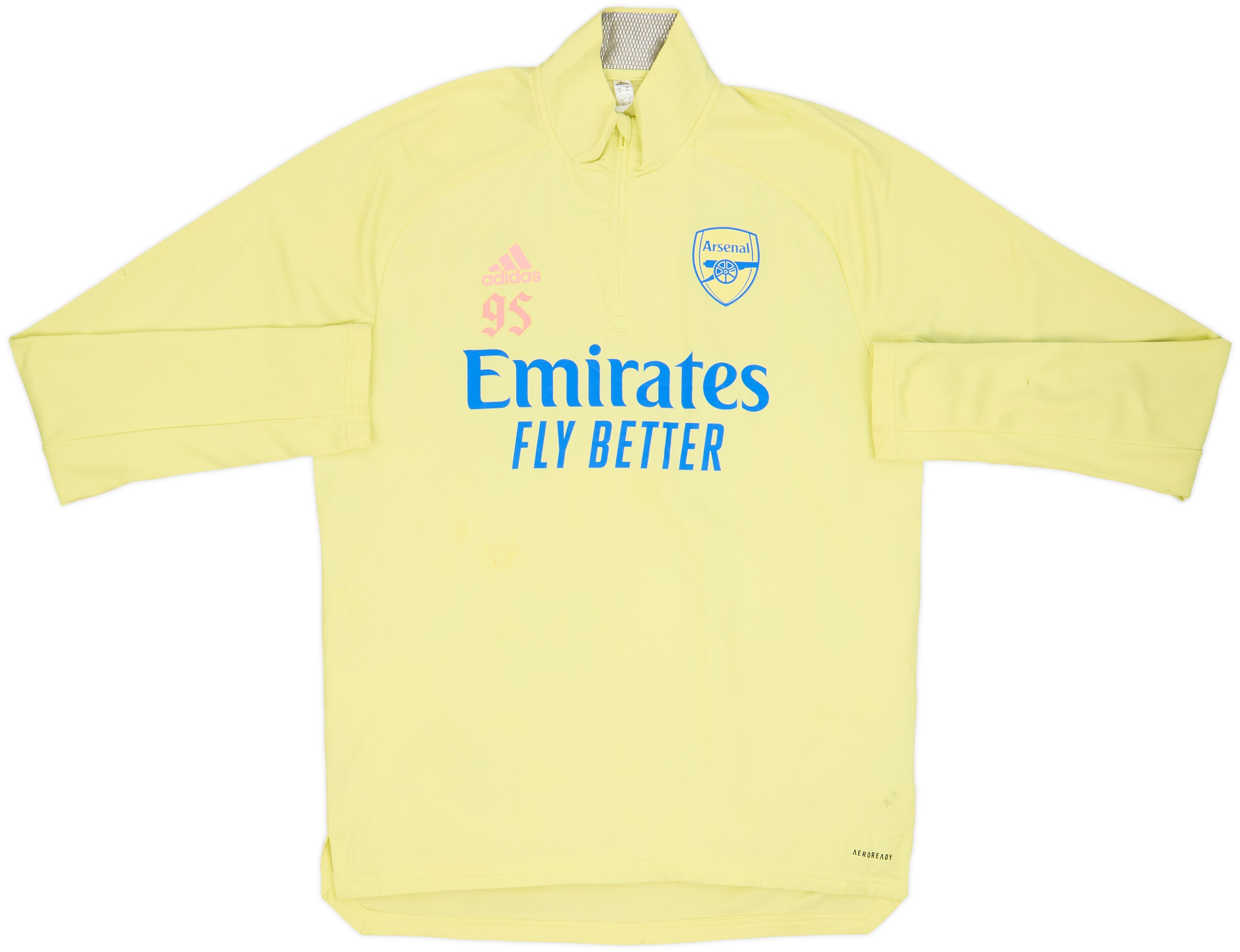 2020-21 Arsenal adidas Player Issue 1/4 Zip Drill Top #95 - 6/10 - (M)