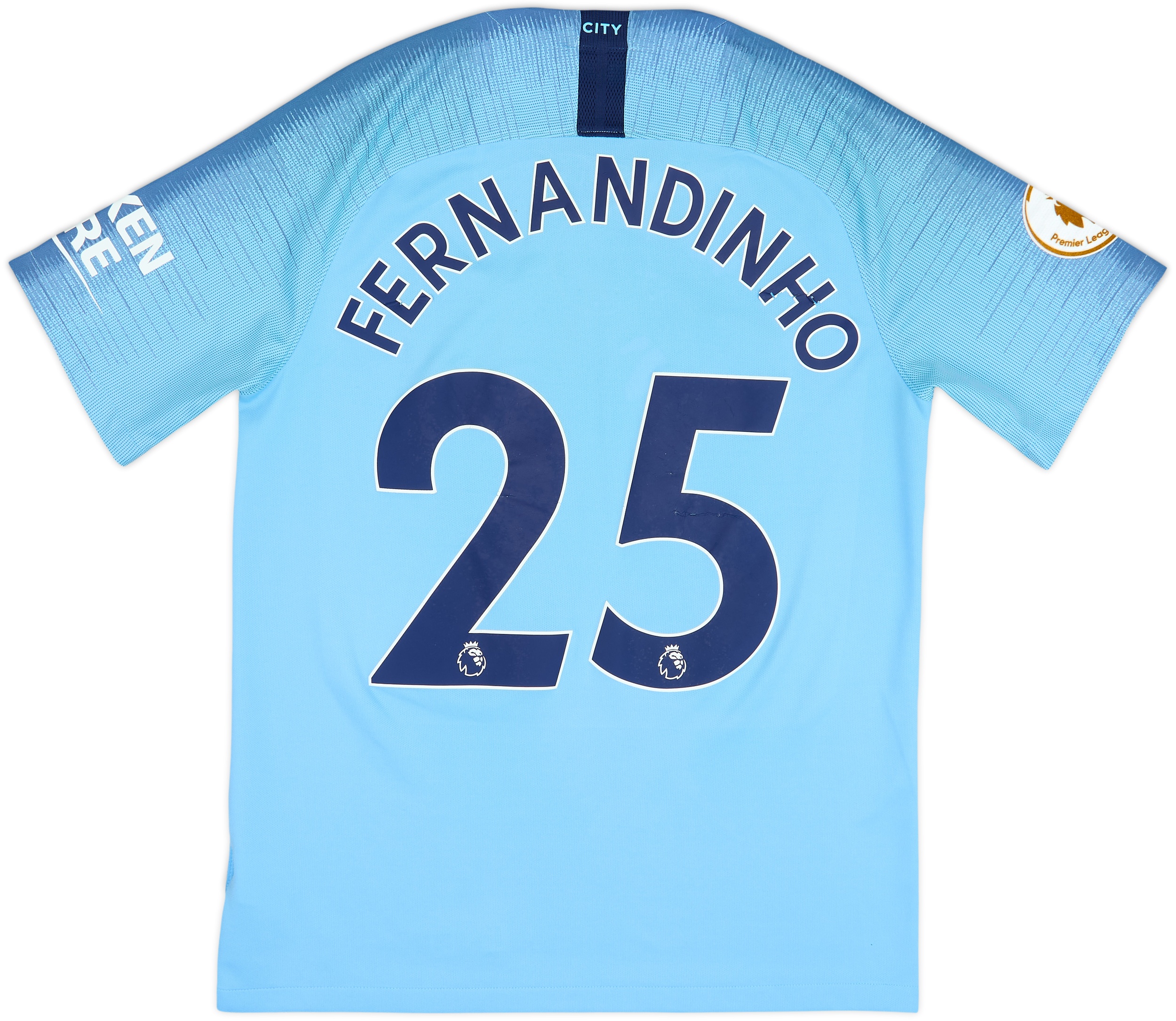 マンチェスター・シティ ManCity 25番 Fernandinho 2018-19 Manchester City Home Shirt Fernandinho #25 - 6/10 - (M)