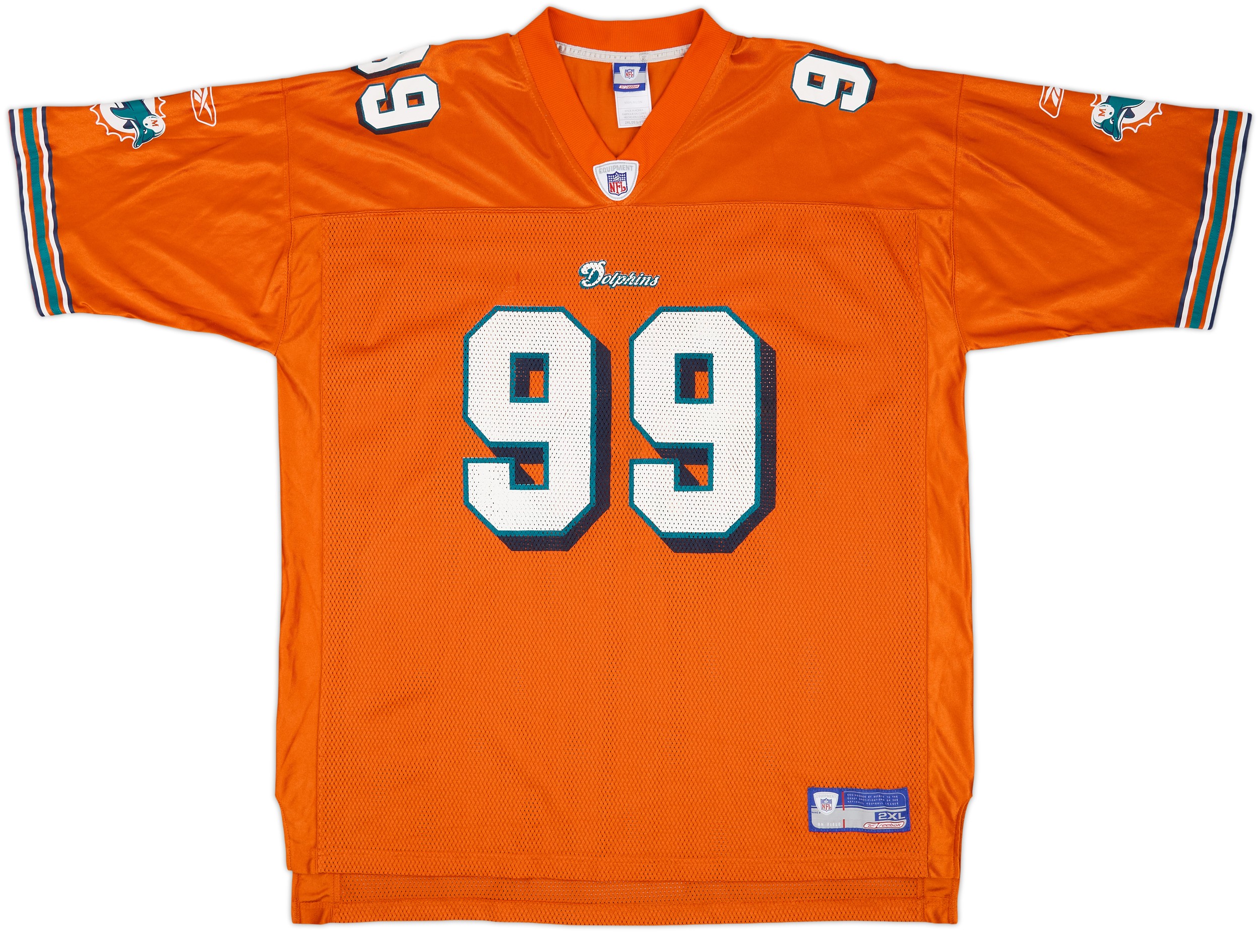 2003-04 Miami Dolphins Taylor #99 Reebok On Field Alternate Jersey