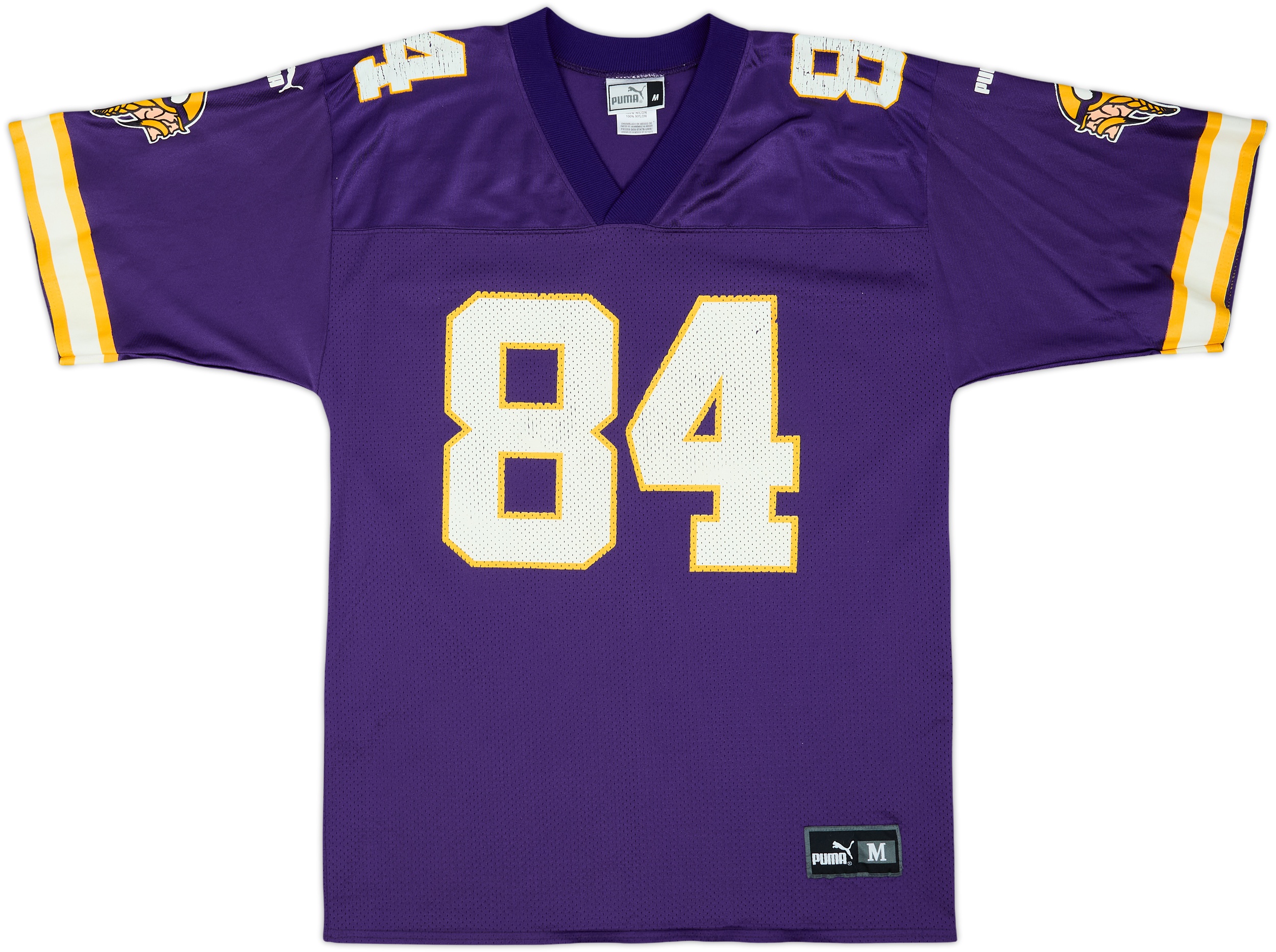 PURPLE NUMBER 4 WINTER 1999 マーク・ボスウィック 1999-00 Minnesota Vikings Moss #84 Puma Home Jersey - 6/10 - (M)