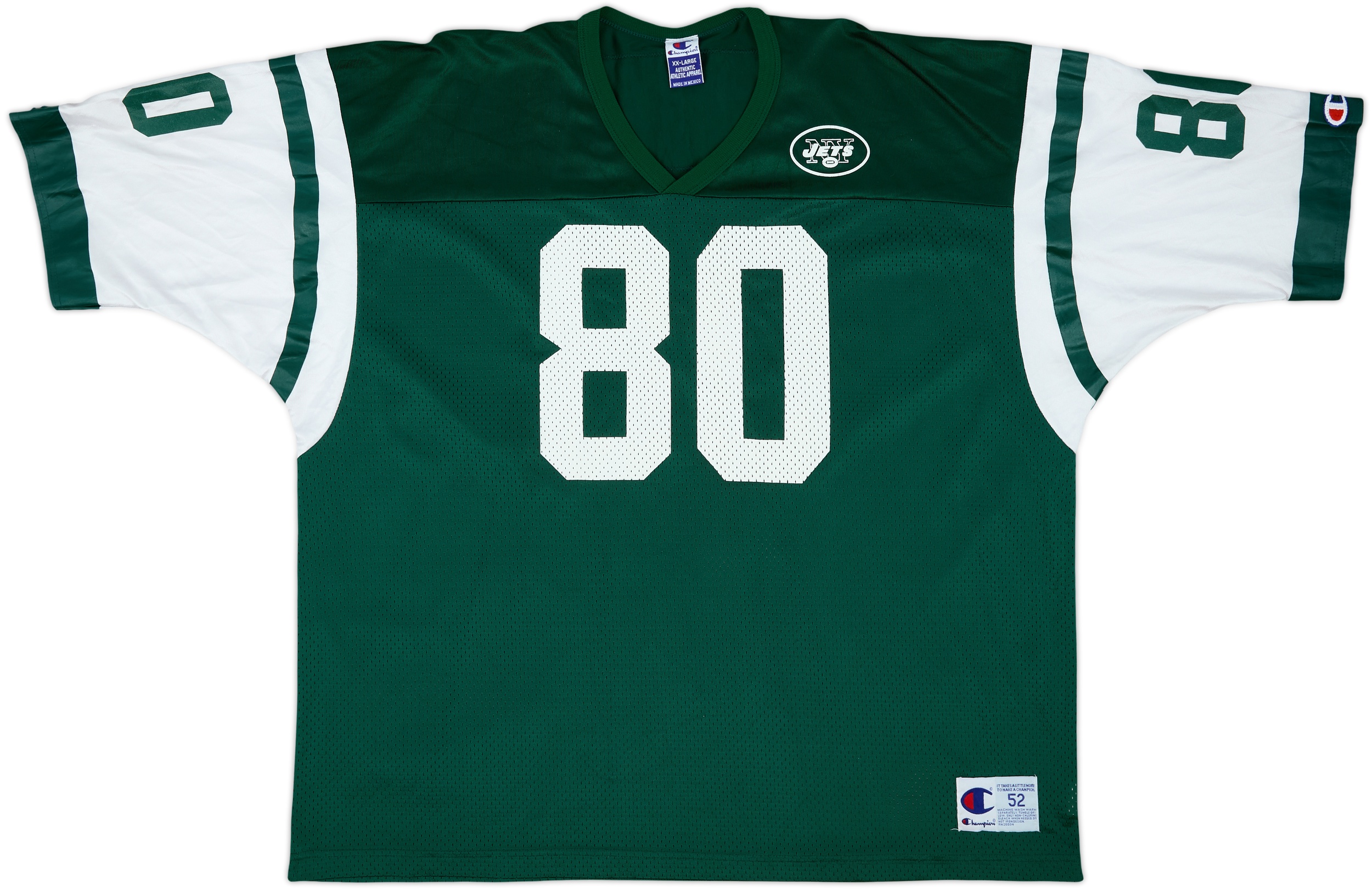 1998-00 New York Jets Chrebet #80 Champion Home Jersey - 8/10 - (XXL)