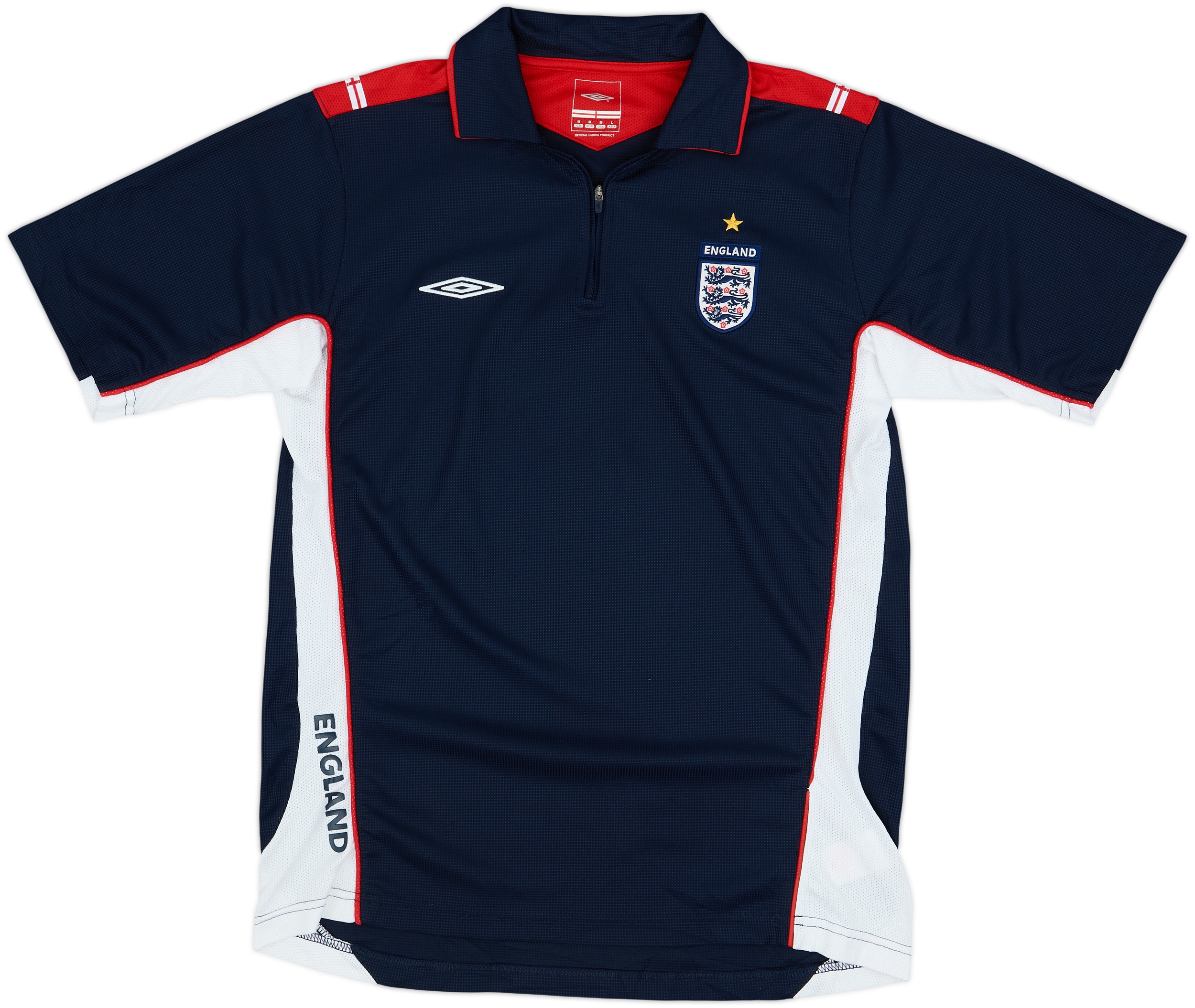 2004-05 England Umbro 1/4 Zip Polo Shirt - 9/10 - (M)