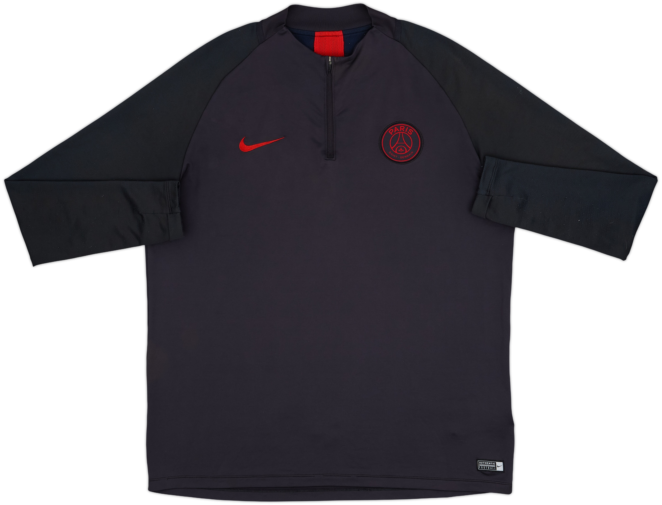 2019-20 Paris Saint-Germain Nike 1/4 Zip Drill Top - 8/10 - (XL)