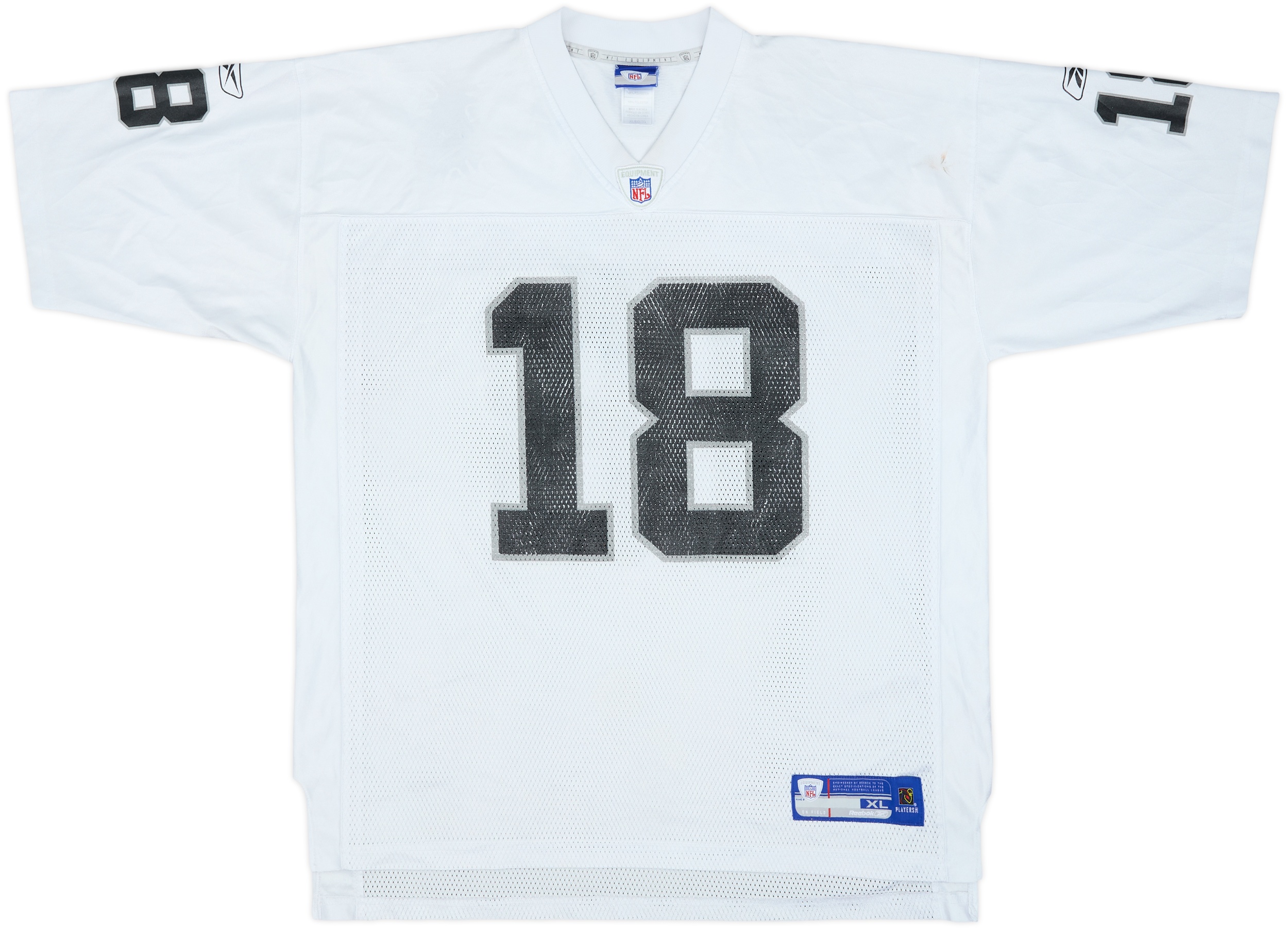 2005-06 Oakland Raiders Moss #18 Reebok On Field Away Jersey - 5