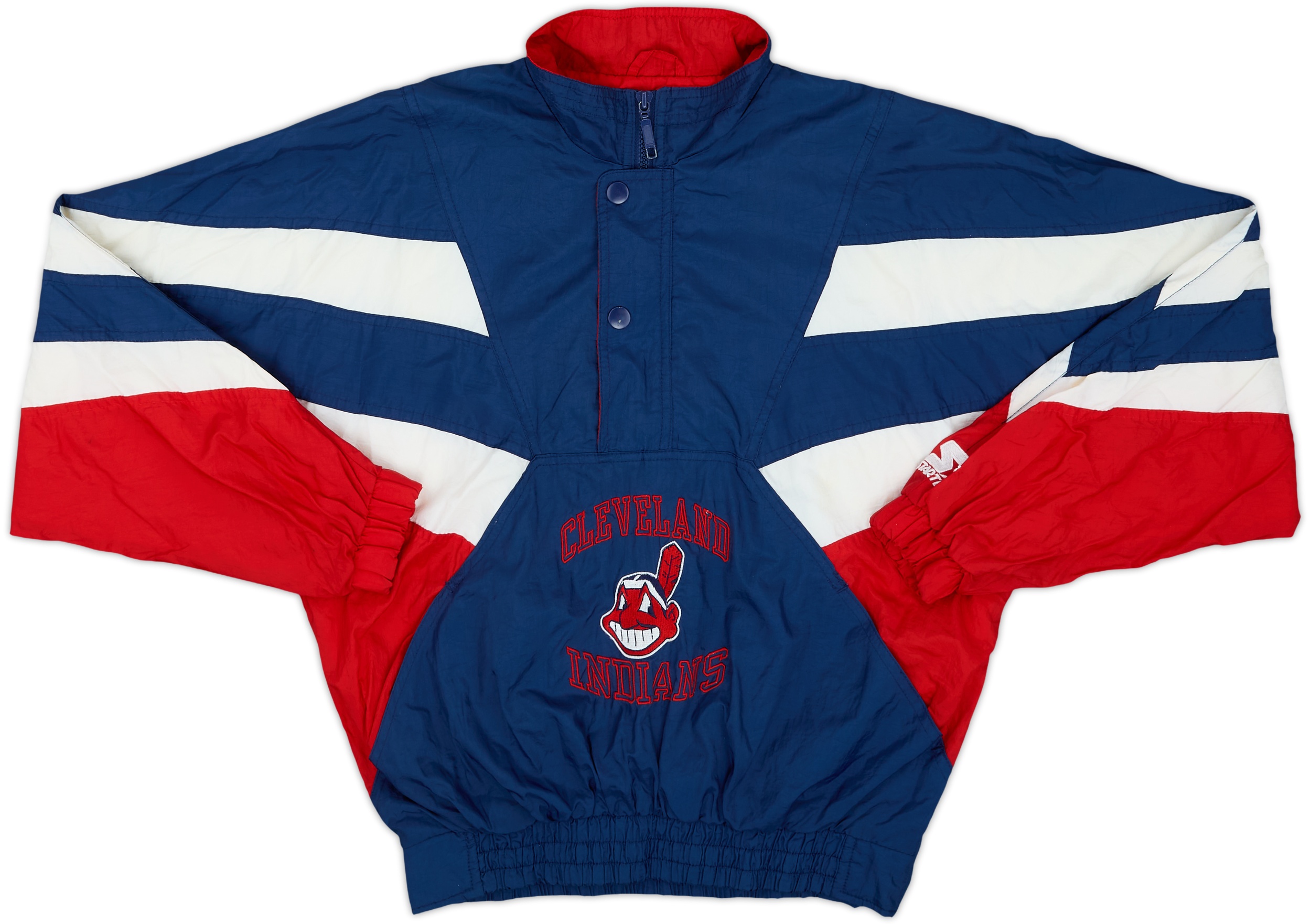 1990s Cleveland Indians Starter 1/2 Zip Rain Jacket - 9/10 - (L.Boys)