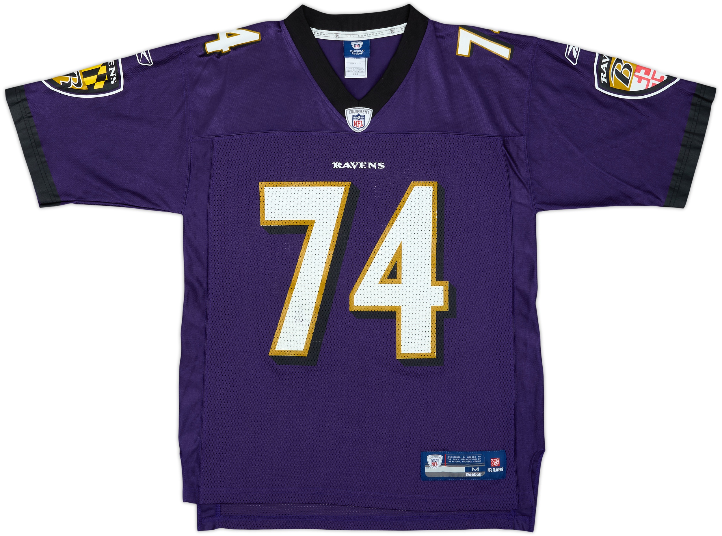 2009-11 Baltimore Ravens Oher #74 Reebok On Field Home Jersey - 8