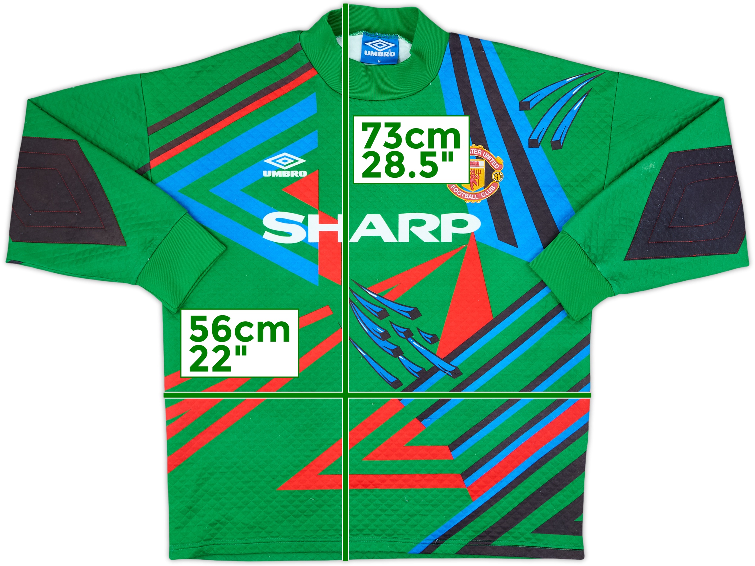 正規品 マンチェスターU 1992-93プレミアリーグ優勝記念刺繍入ホームシャツ 1992-93 Manchester United GK Shirt #1 - 8/10 - (M)