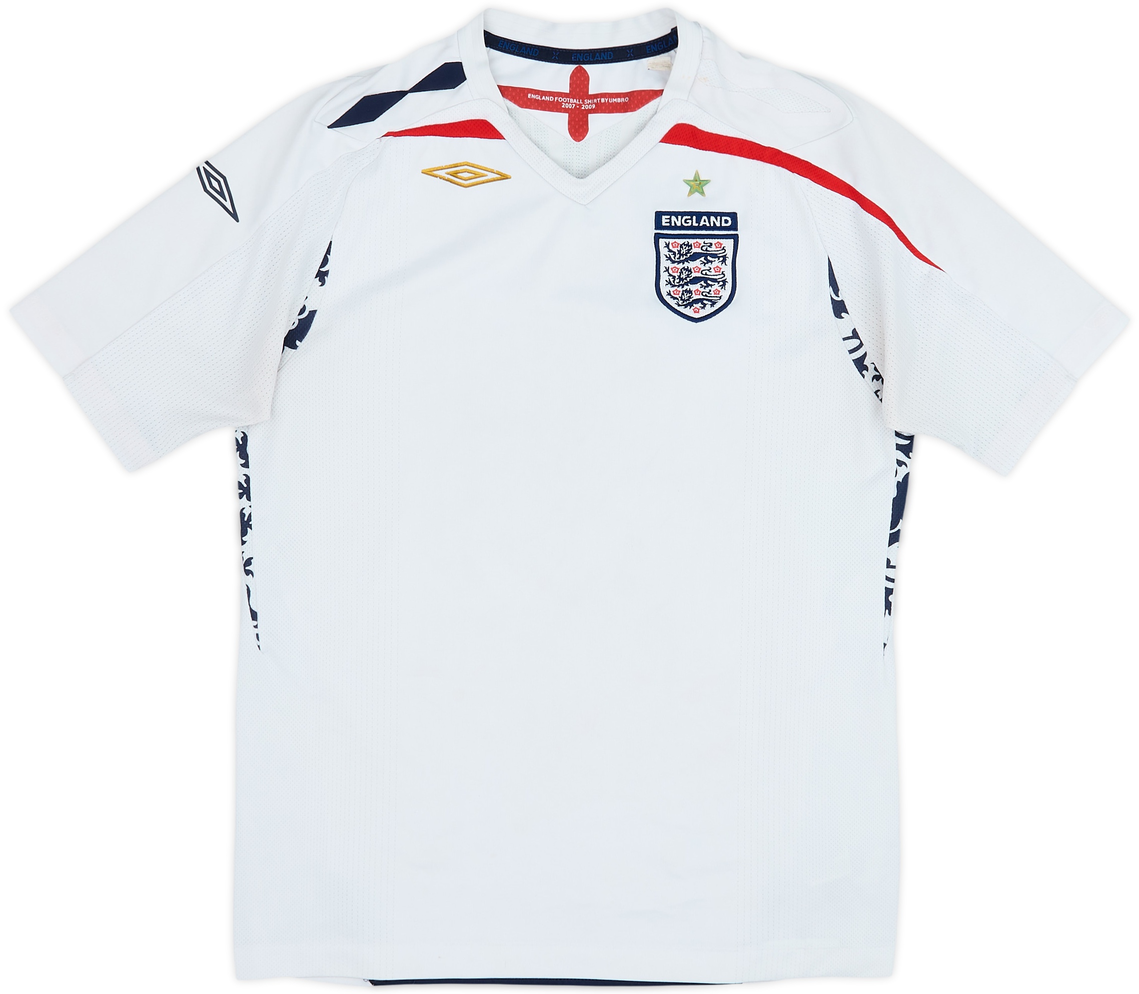 2007-09 England Home Shirt - 4/10 - (XL.Boys)