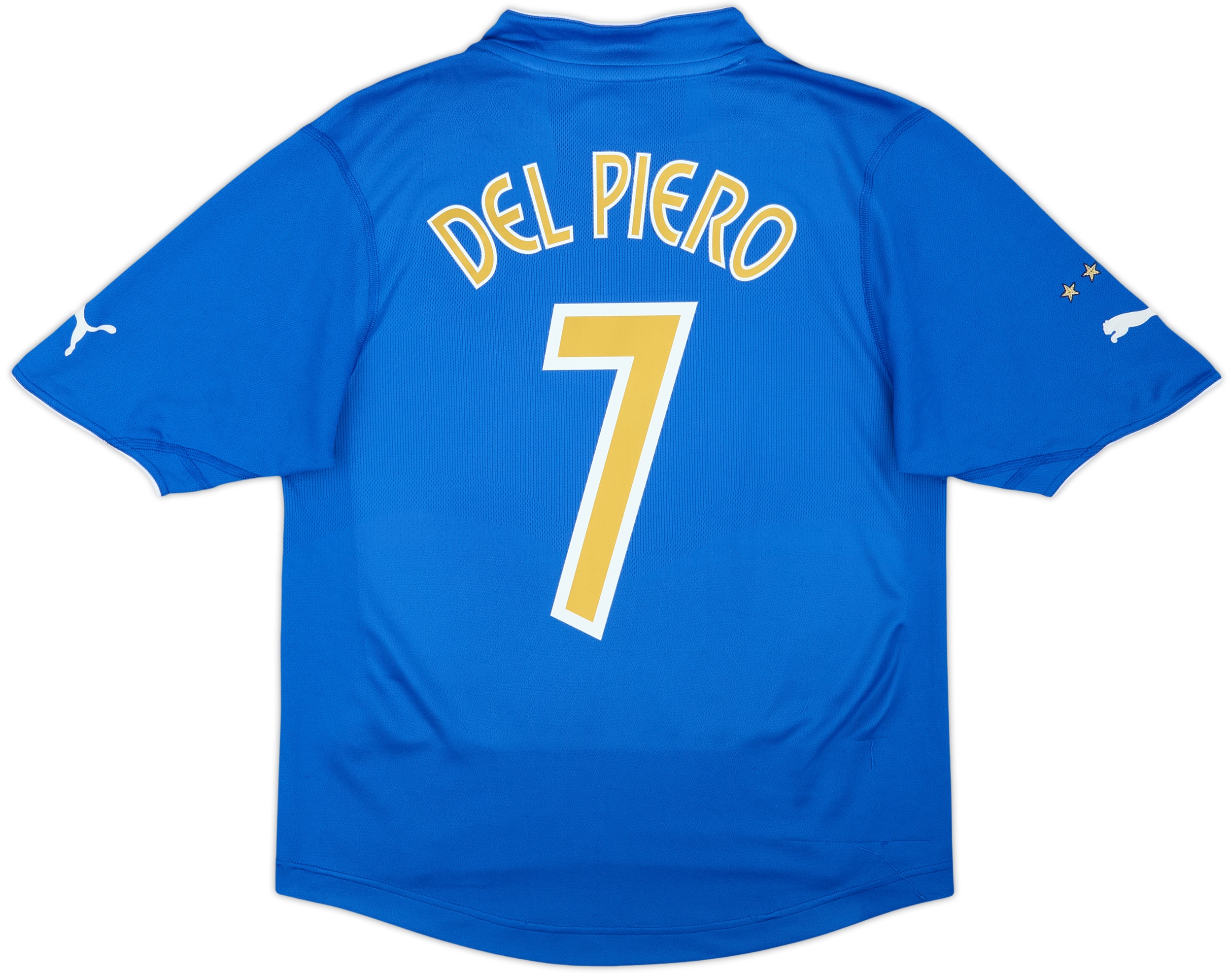 【サイン入り】Puma イタリア代表 DEL PIERO 7 2003-04 Italy Home Shirt Del Piero #7 - 7/10 - (XL.Boys)