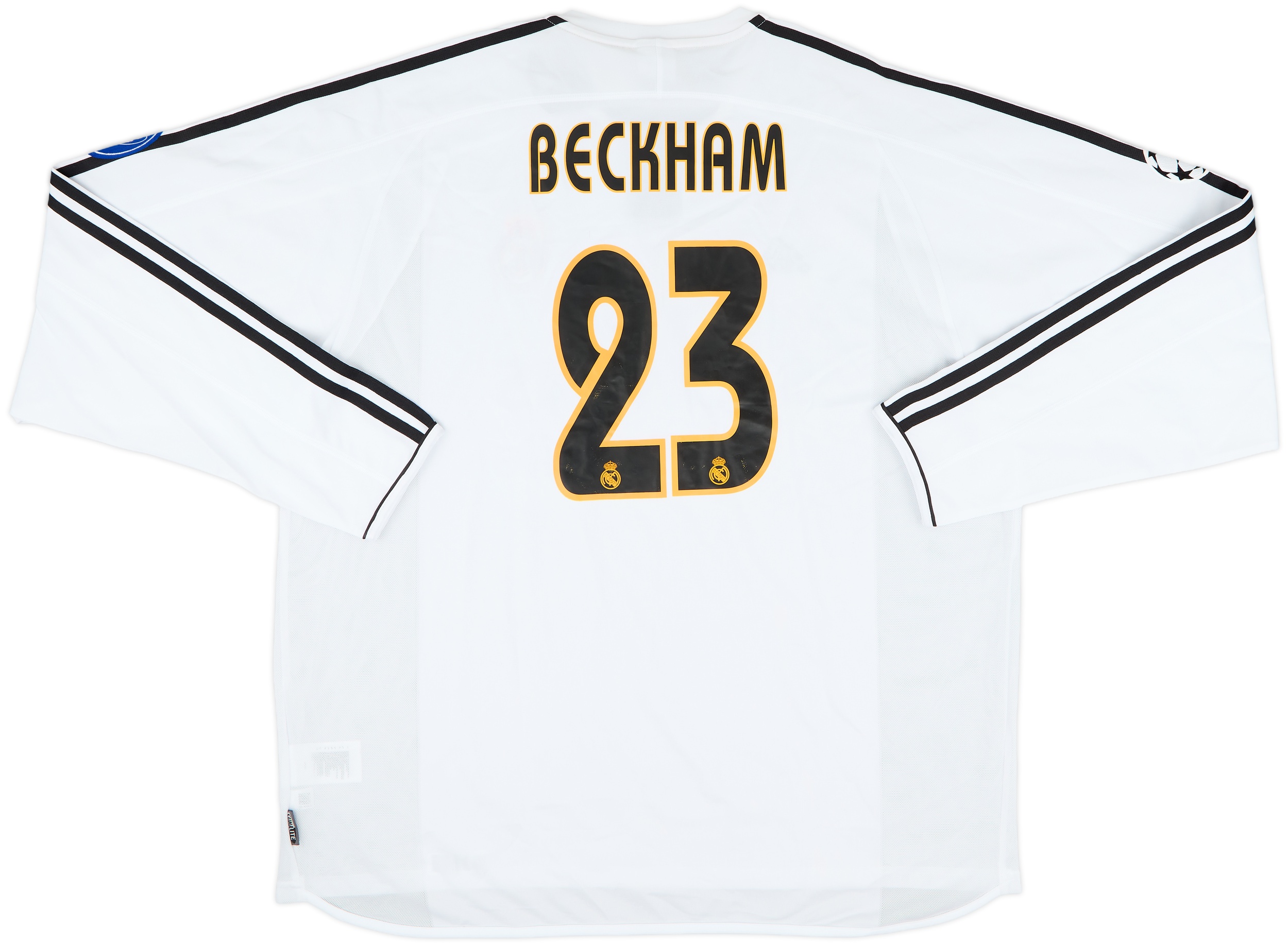 2003-04 Real Madrid Home L/S Shirt Beckham #23 (XXL)