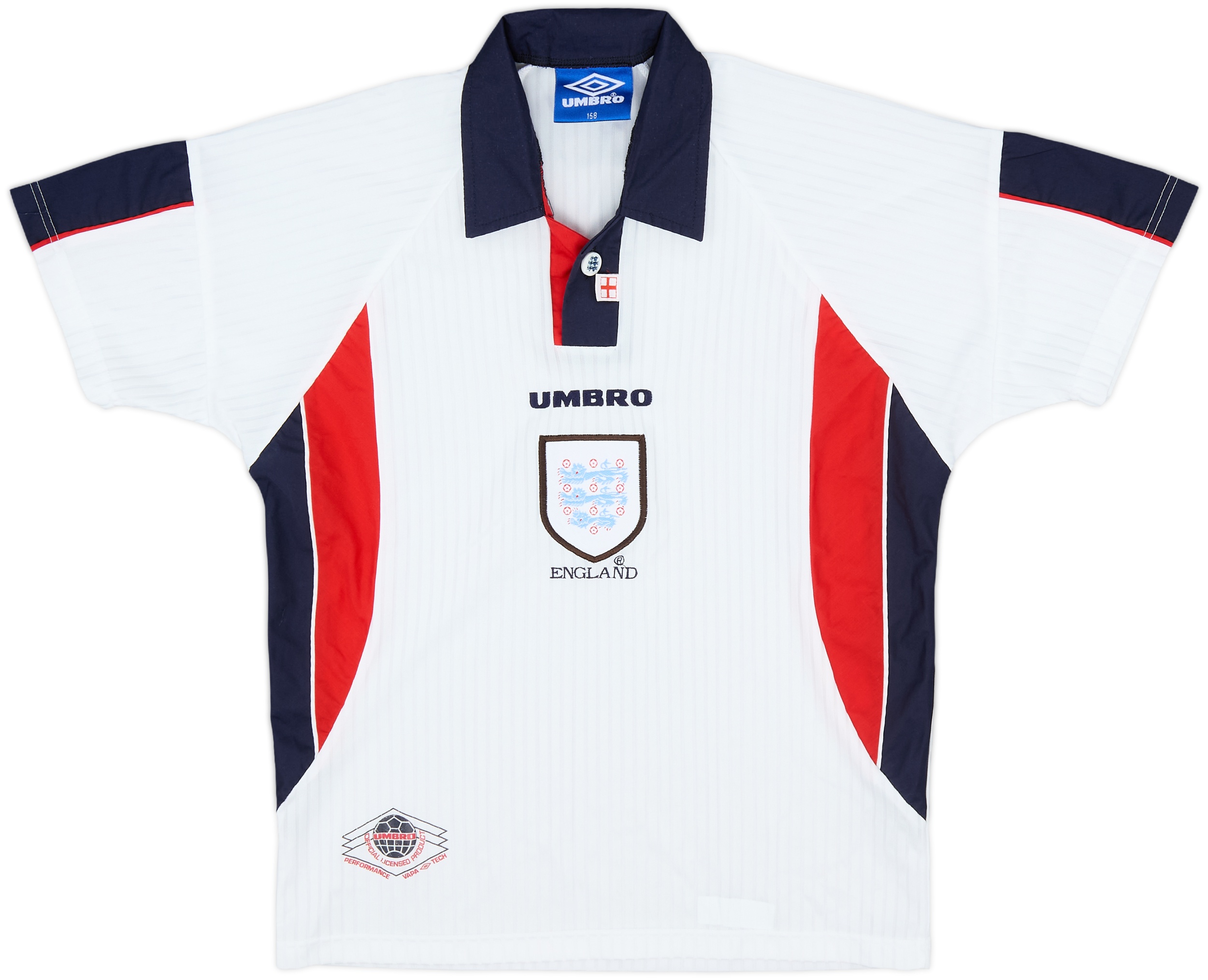 【正規品】UMBRO England 1997 SEAMAN 1 1997-99 England Home Shirt - 9/10 - (M.Boys)