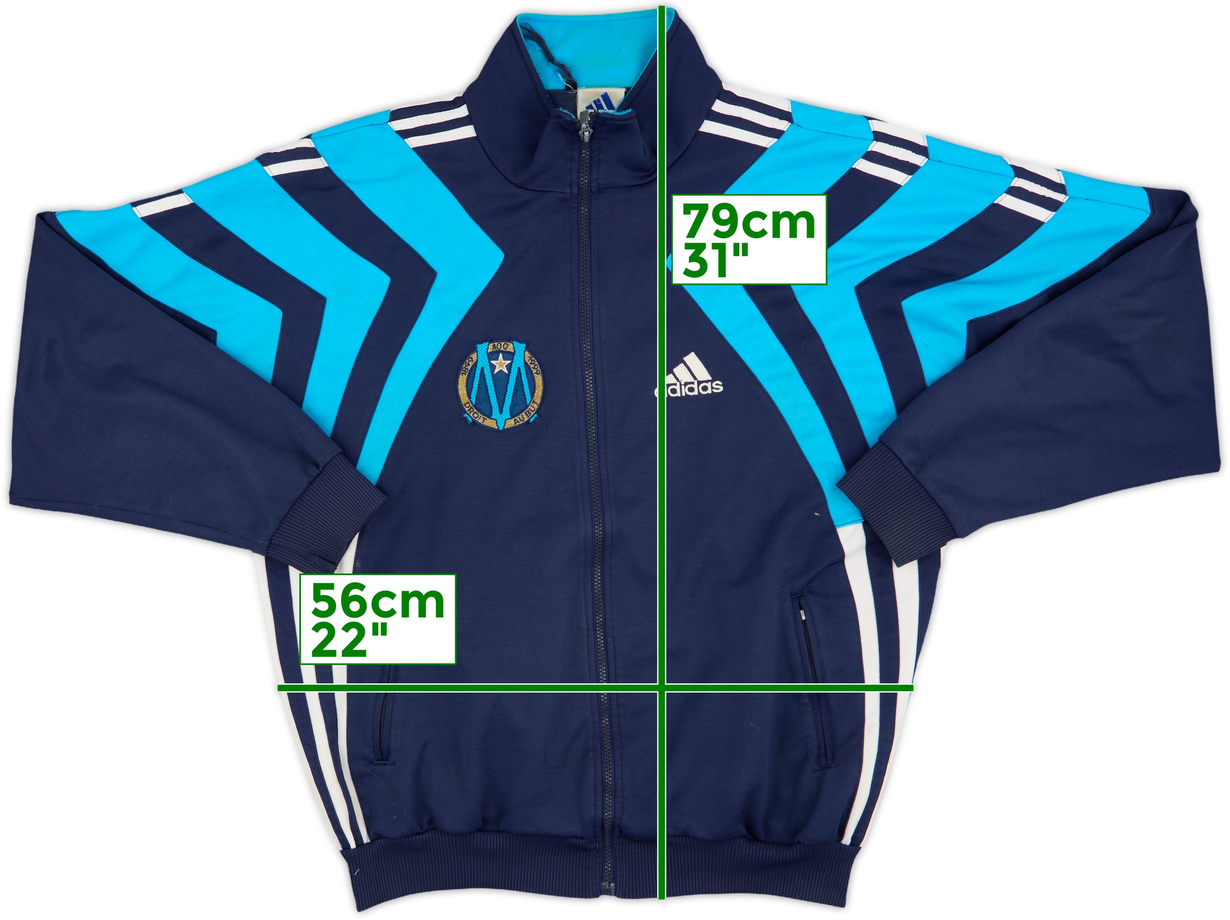 1998-99 Olympique Marseille adidas Track Jacket - 6/10 - (L)