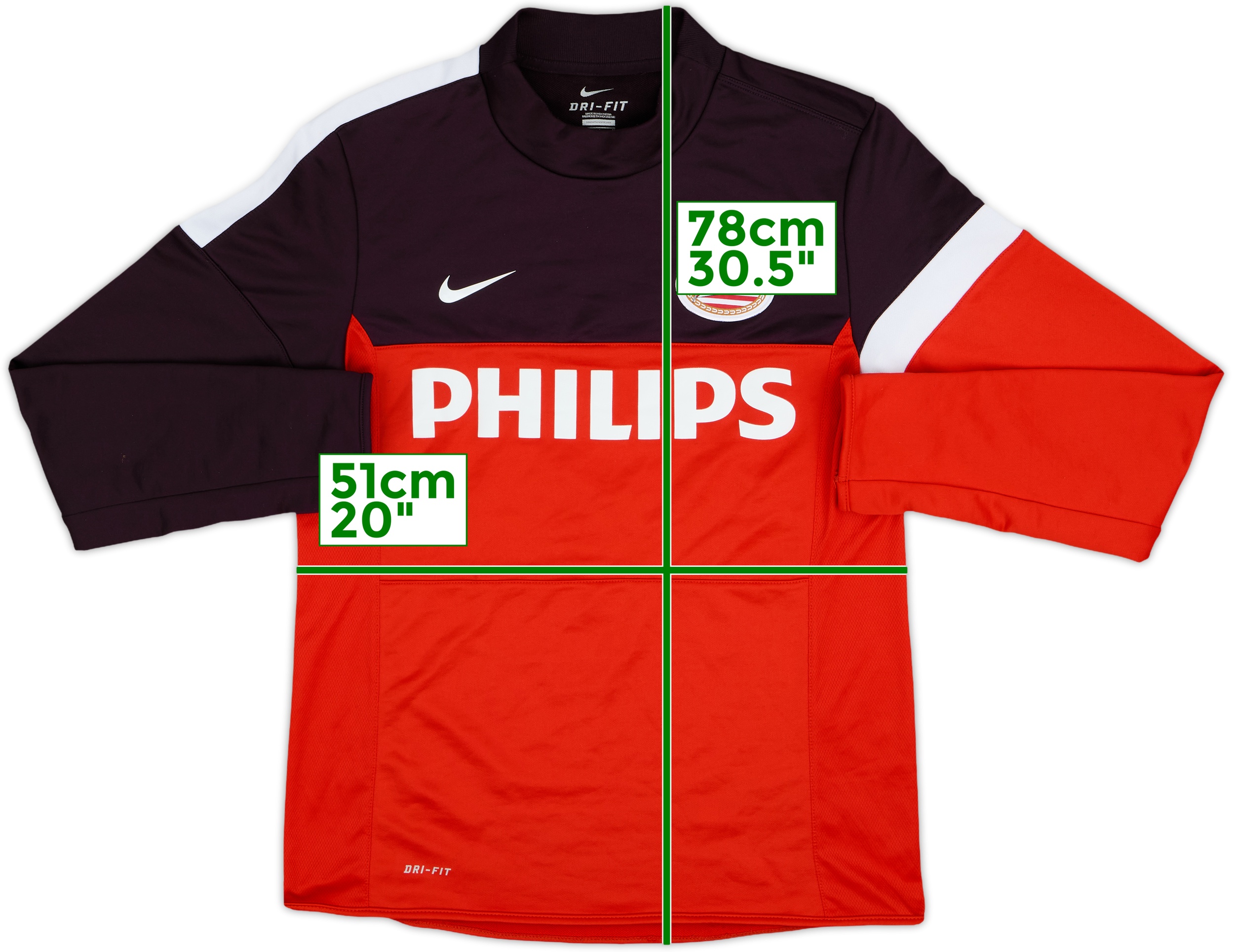 PSV Nike ゲームシャツ 赤/白 PSV Nike ゲームシャツ 赤/白