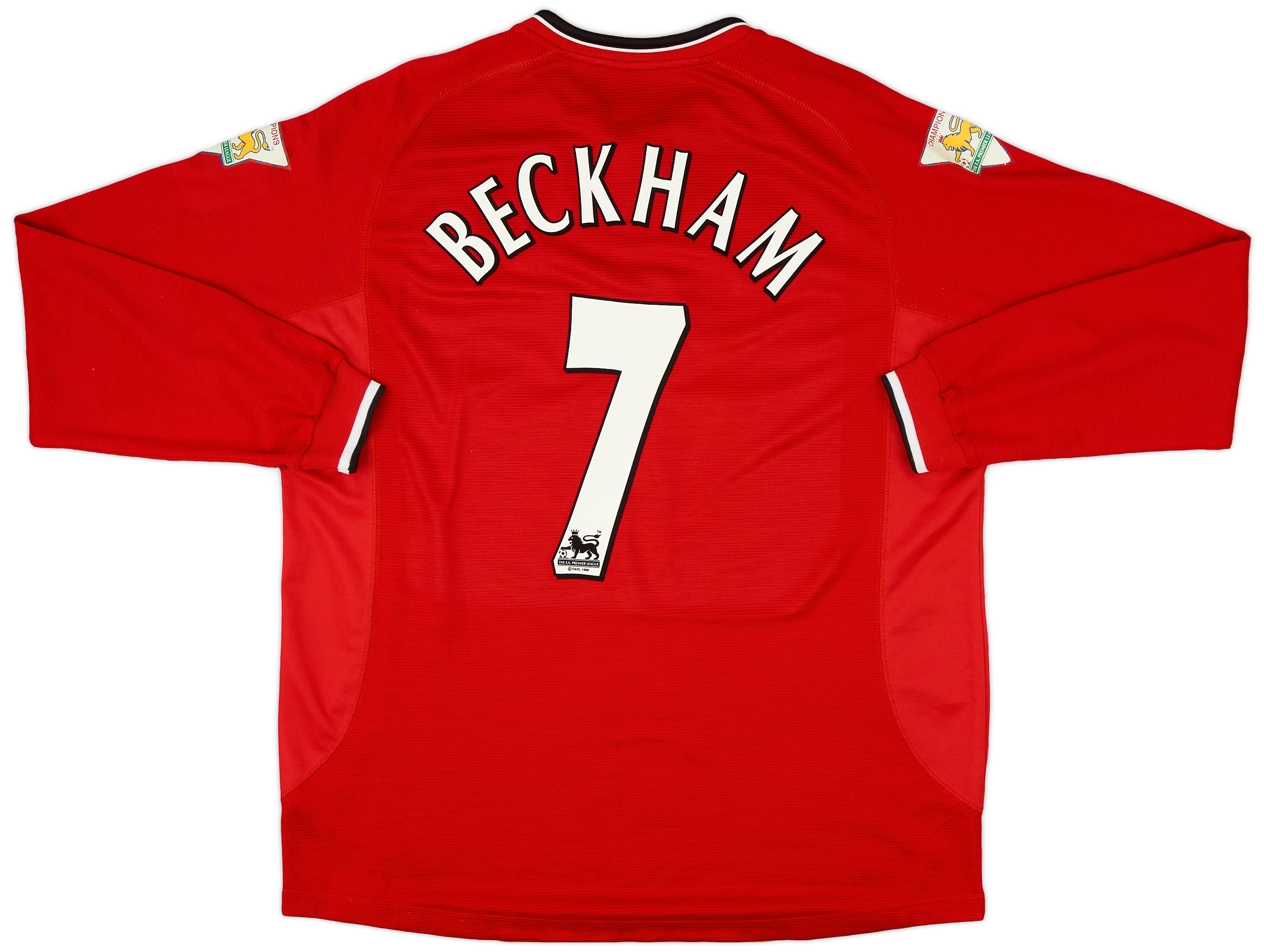 2000-02 Manchester United Home L/S Shirt Beckham #7 - 8/10