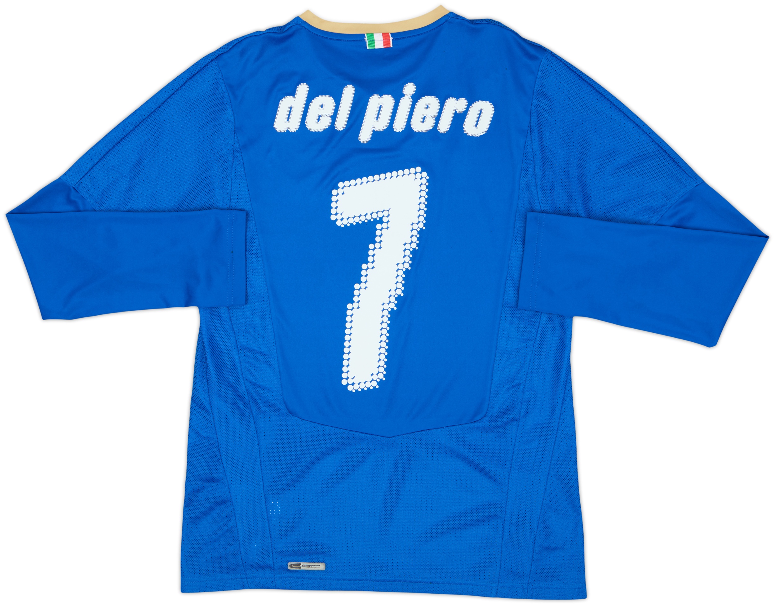 2007-08 Italy Home L/S Shirt Del Piero #7 - 8/10 - (S)
