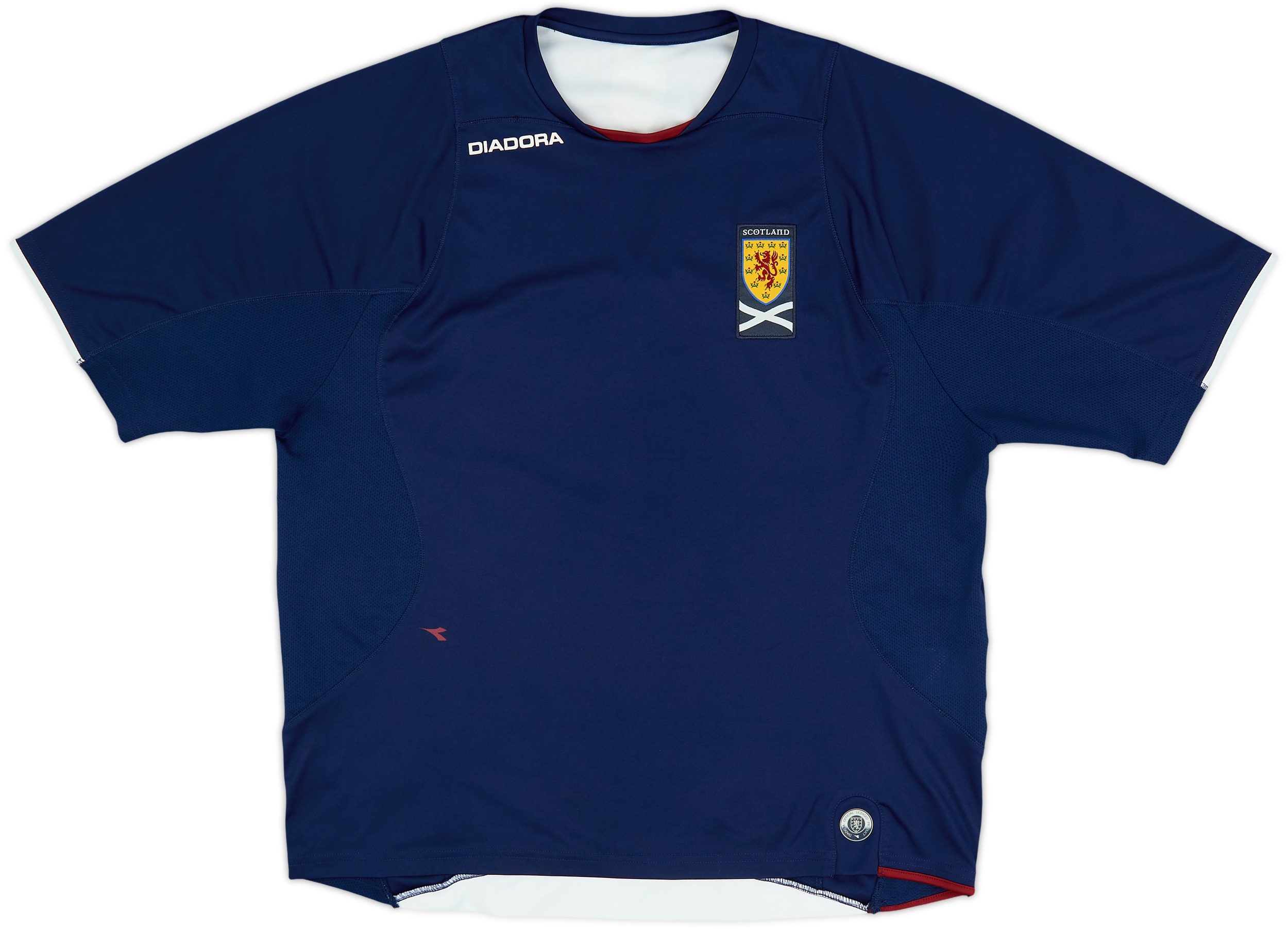 Maillot Entraînement Écosse 2007/2008 Diadora, Taille XL, Bleu Marine Et Blanc
