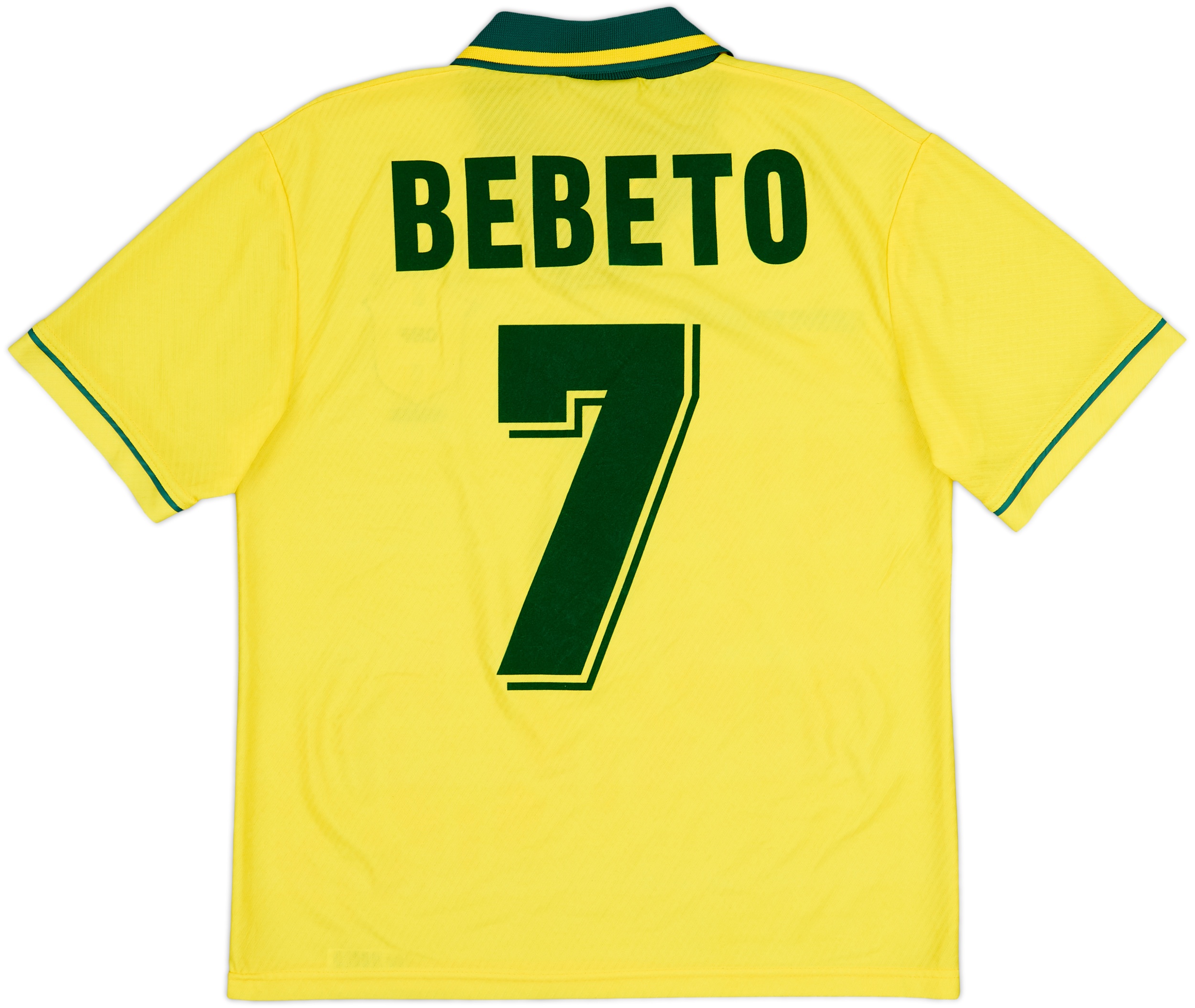 UMBRO 94年　ブラジル代表　7番　Bebeto べベット　ゲームシャツ 1994 Brazil Home Shirt Bebeto #7 - 7/10 - (Y)
