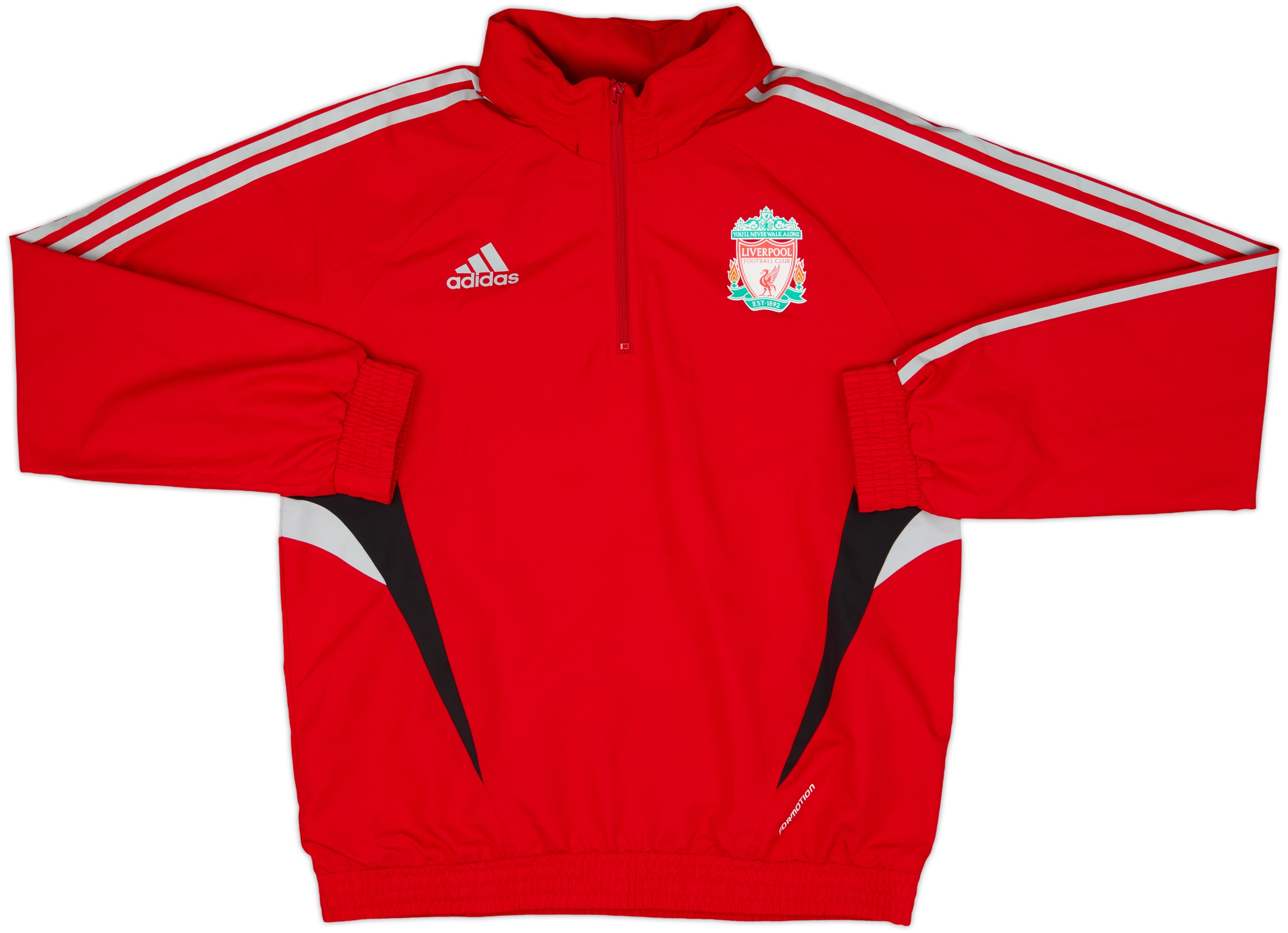 2008-09 Liverpool adidas 1/4 Zip Hooded Rain Jacket - 8/10 - (M)