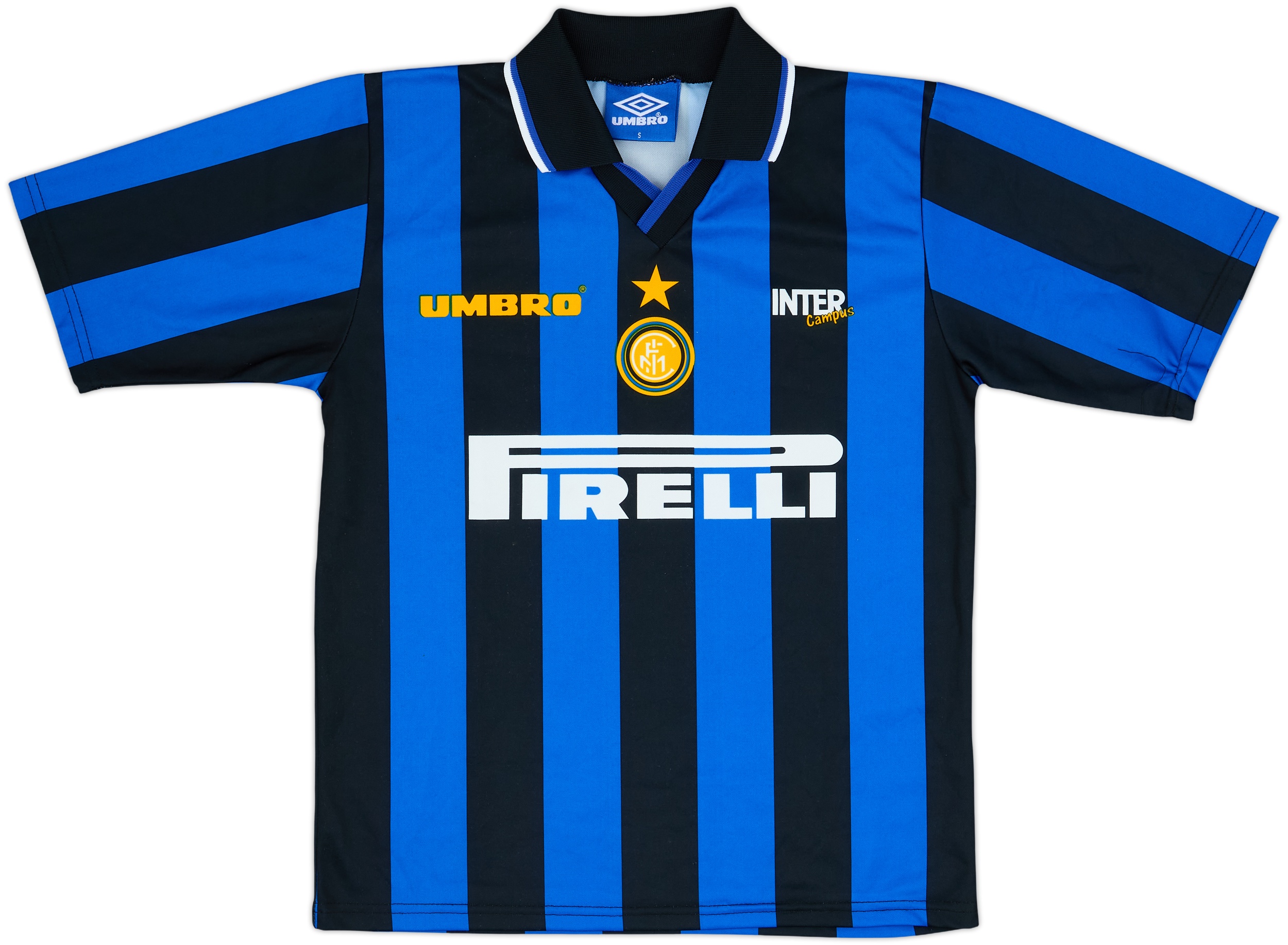 97-98シーズンinter Milan レプリカユニフォームUMBRO 1997-98 Inter Milan Inter Campus Basic Home Shirt - 9/10 - (S)