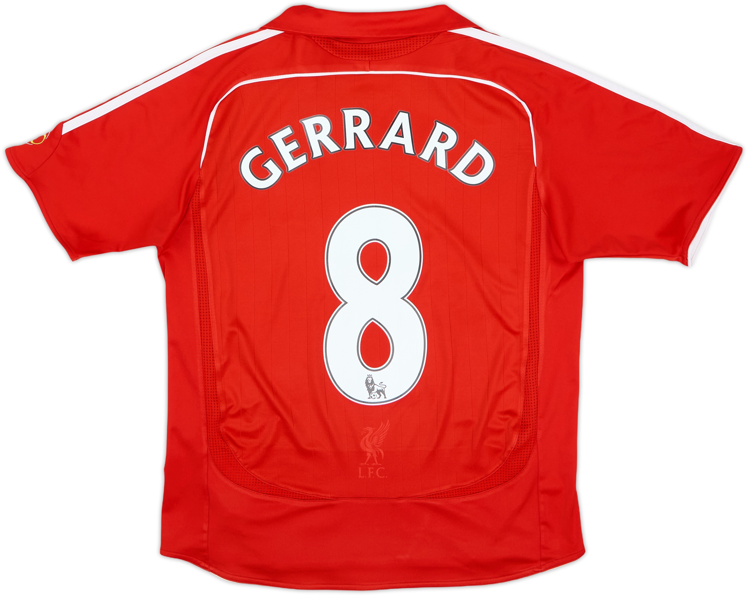 2006-08 Liverpool Home Shirt Gerrard #8 - 8/10 - (L.Boys)