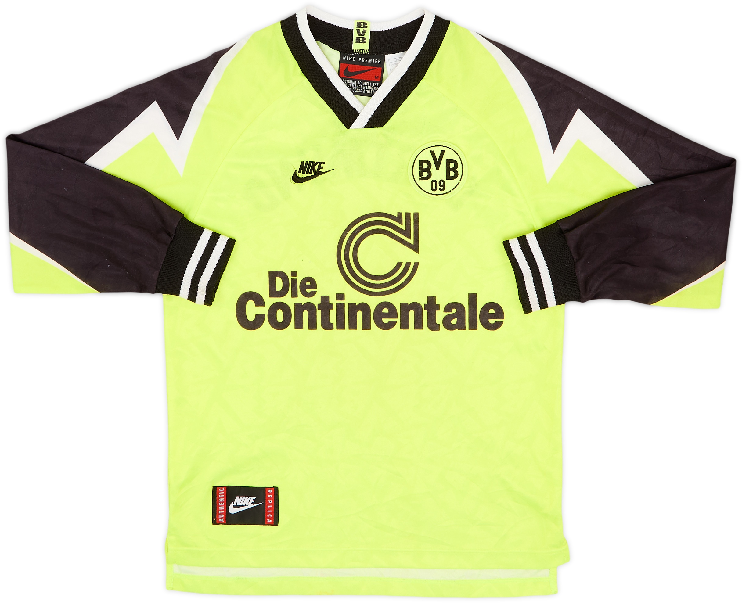 1995-96 Borussia Dortmund Home L/S Shirt - 8/10 - (M.Boys)