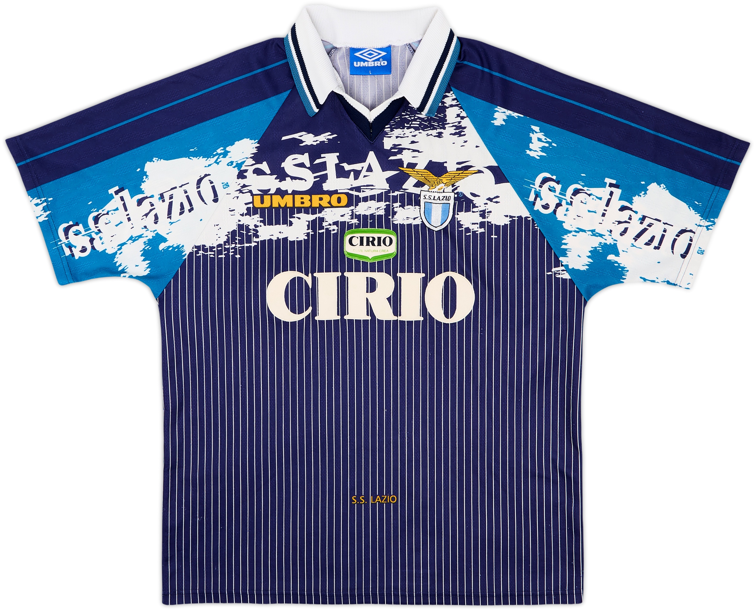 90s UMBRO SS Lazio ラツィオ　ユニフォーム　サッカーシャツ 1996-98 Lazio Away Shirt - 7/10 - (L)
