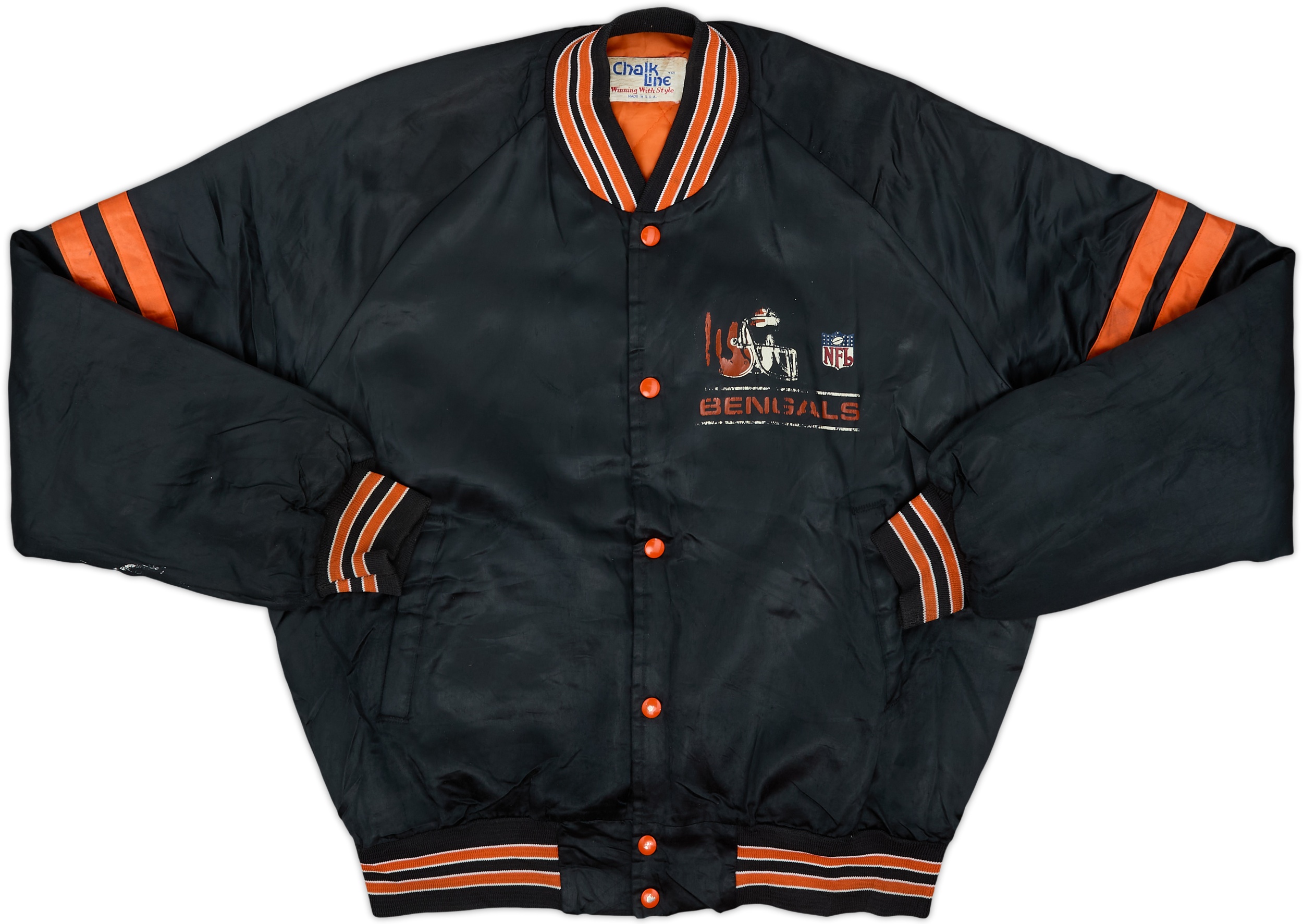 1990s Cincinnati Bengals Chalk Line Satin Varsity Jacket - 5/10 - (L)
