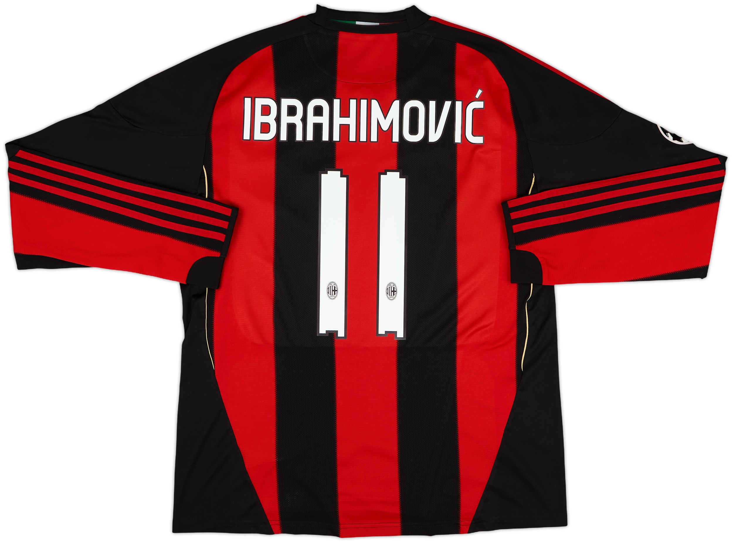 AC Milan Ibrahimovic 11 ユニフォーム 2010-11 AC Milan Home L/S Shirt Ibrahimovic #11 - 8/10 - (L)
