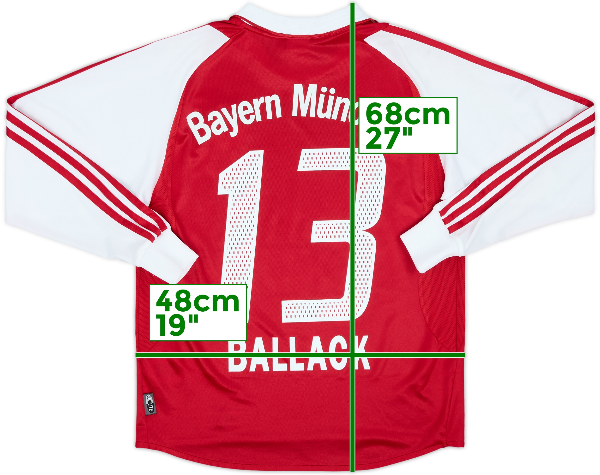 2003-04 Bayern Munich Home L/S Shirt Ballack #13 - 7/10