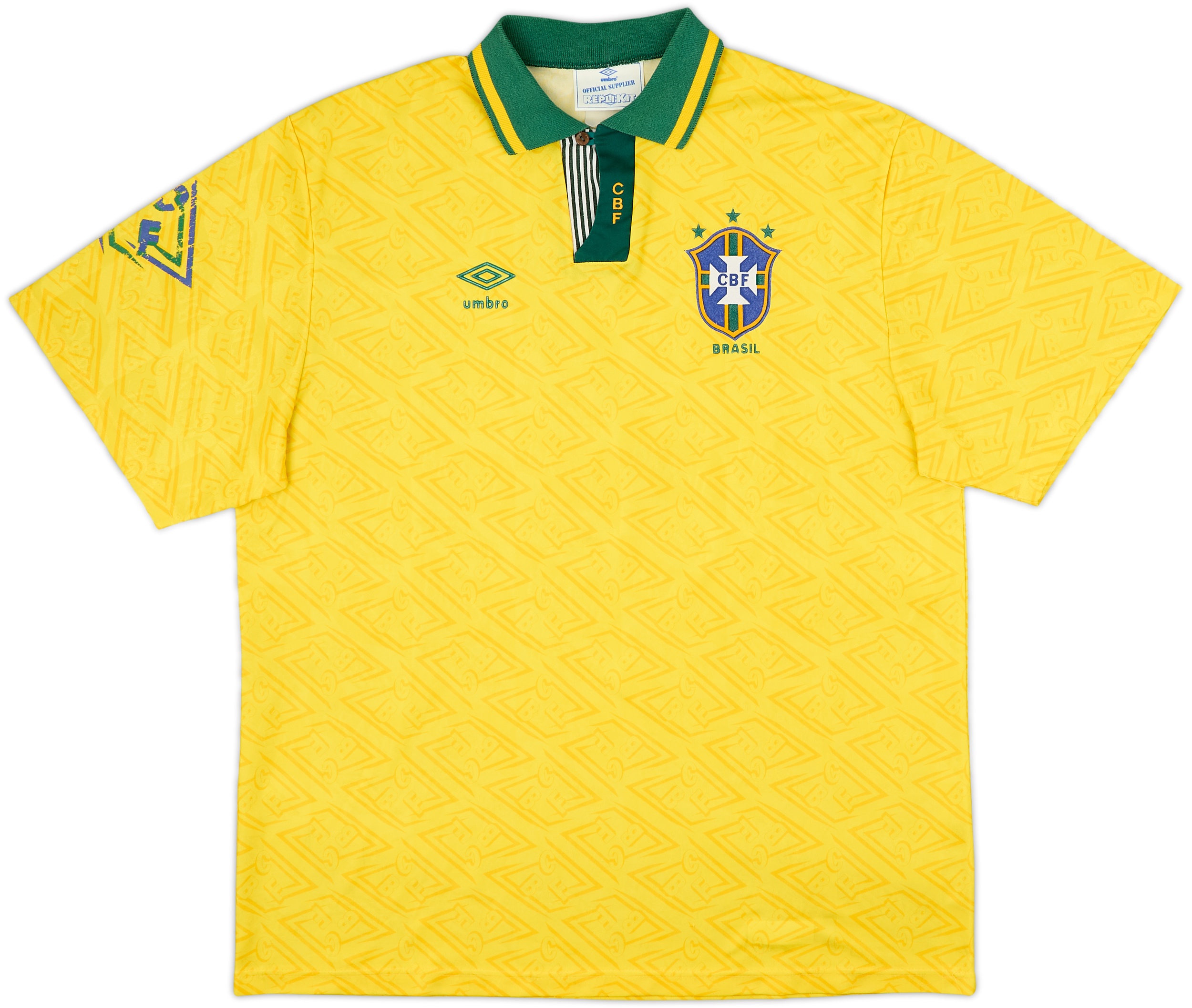 1991-93 Brazil Home Shirt #7 - 5/10 - (XL)
