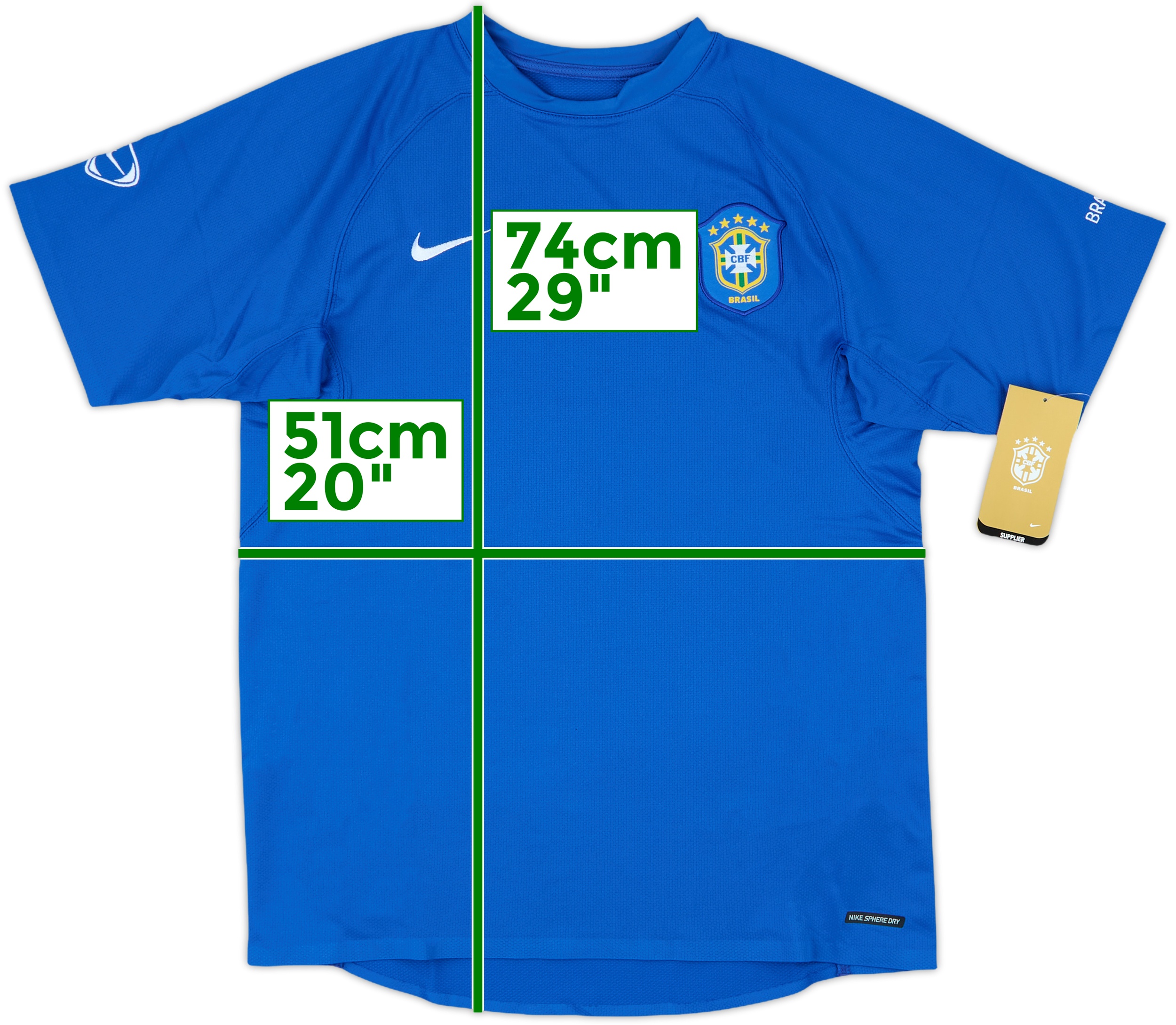 Nike Brazil ブラジル代表 トレーニングシャツ 青 2006-07 Brazil Nike Training Shirt (M)