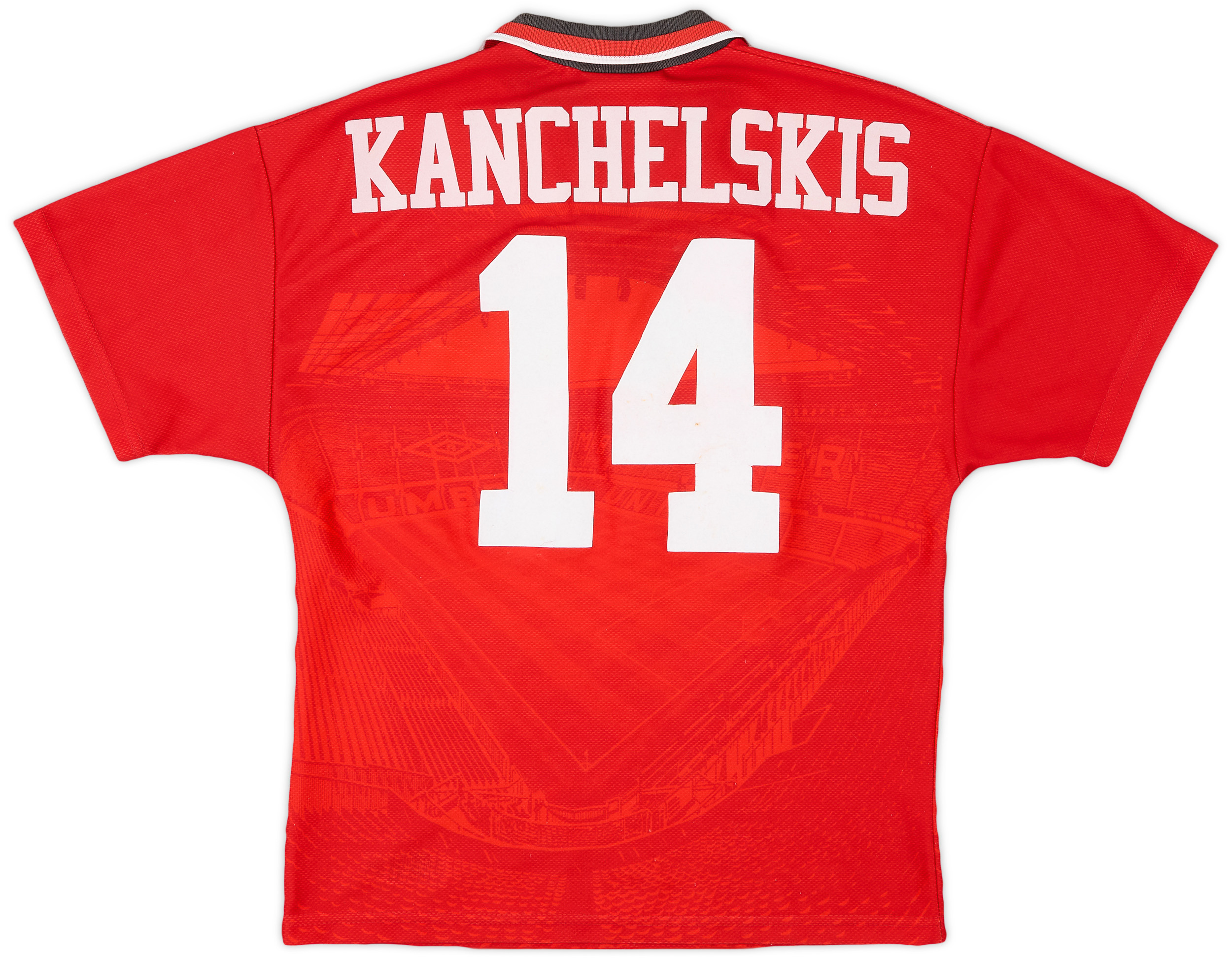 記念グッズ Jeff United Home 1994 #10 Littbasrky 1994-96 Manchester United Home Shirt Kanchelskis #14 - 5/10