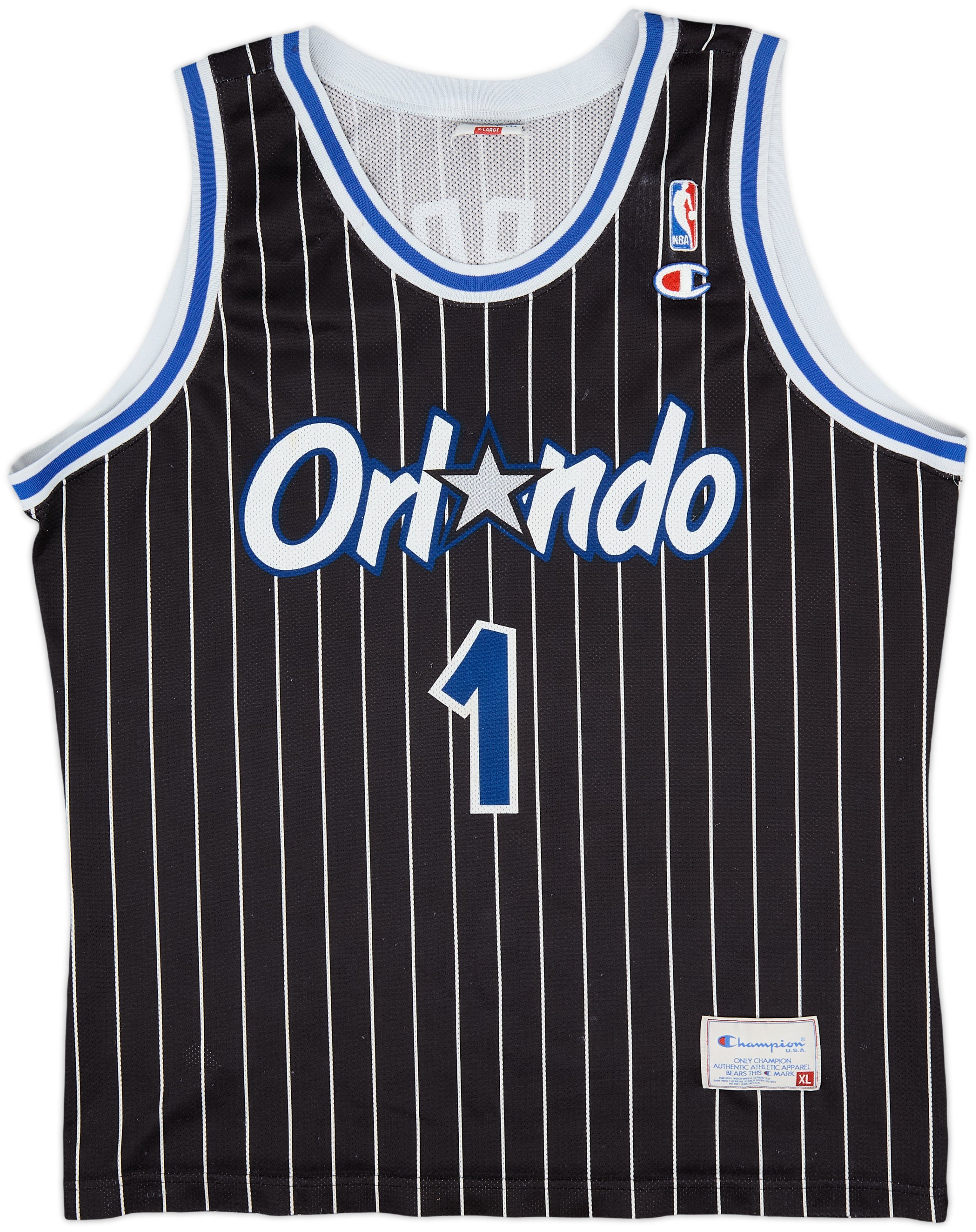 1993-94 Orlando Magic A.Hardaway #1 Champion Away Jersey - 7/10 - (XL)
