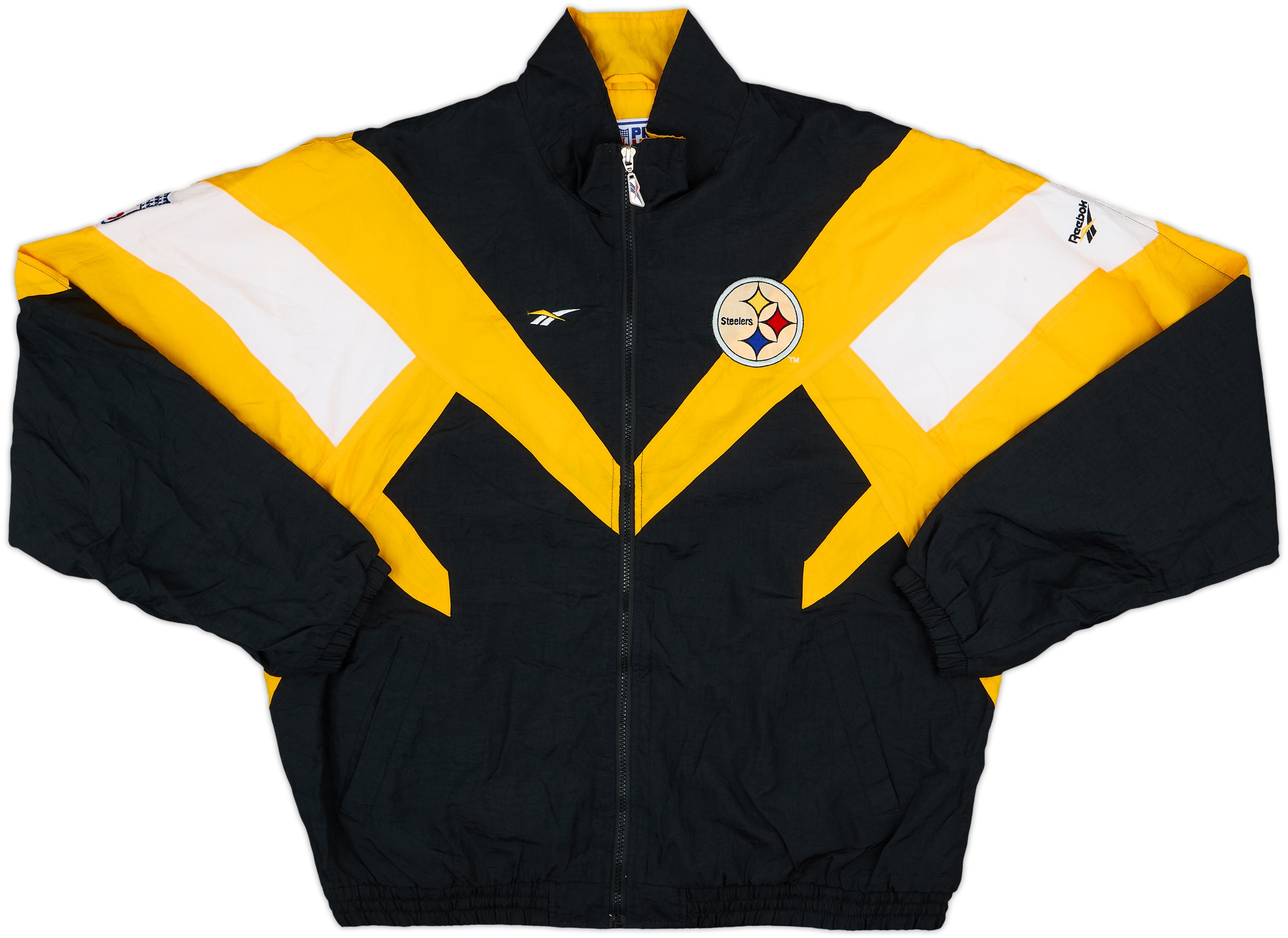 BackChannel XL ジャケット ブラック/イエロー 1990s Pittsburgh Steelers Reebok Rain Jacket - 9/10 - (XL)