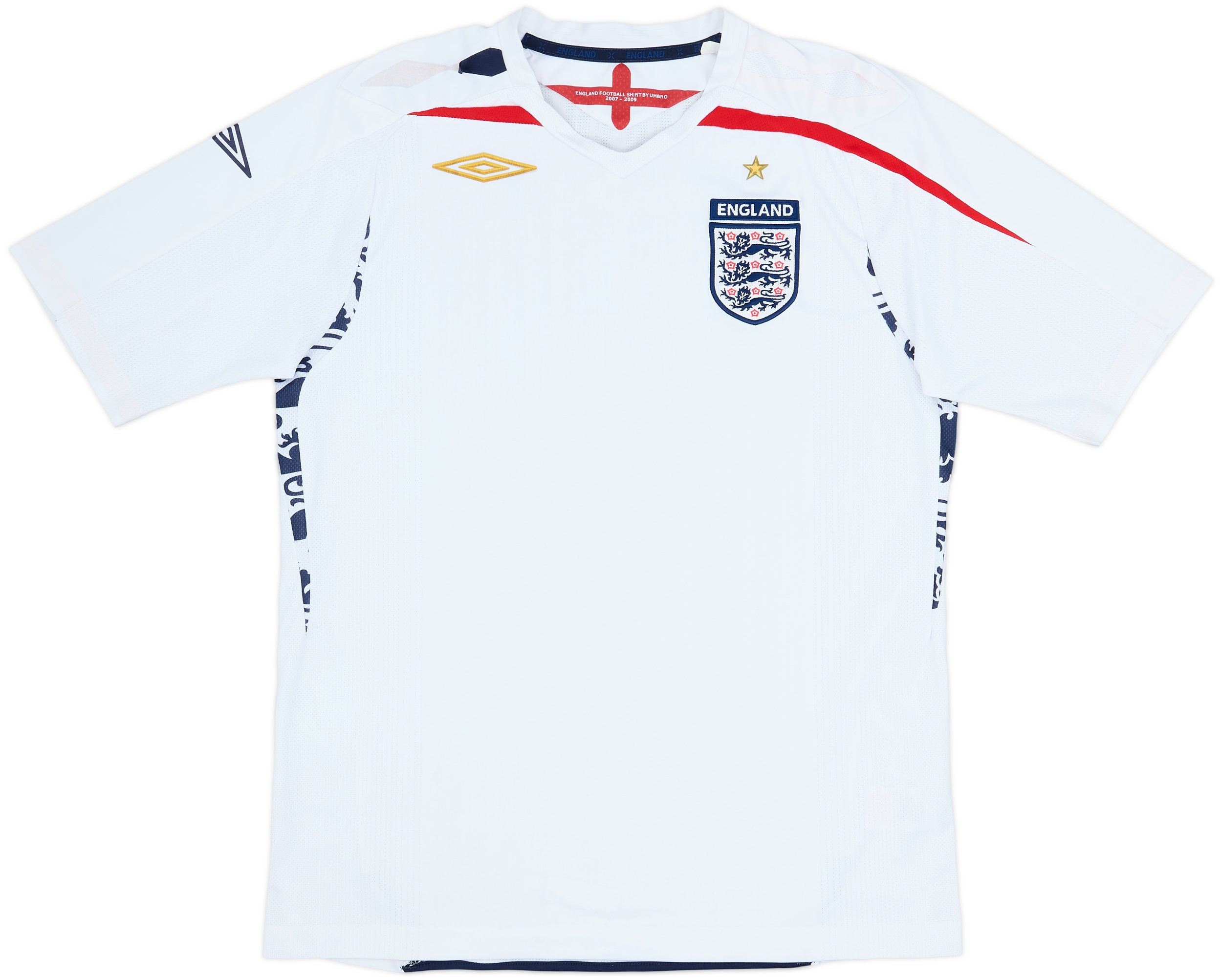 Umbro イングランド代表 サッカーシャツ 2007-2009 2007-09 England Home Shirt - 4/10 - (M)